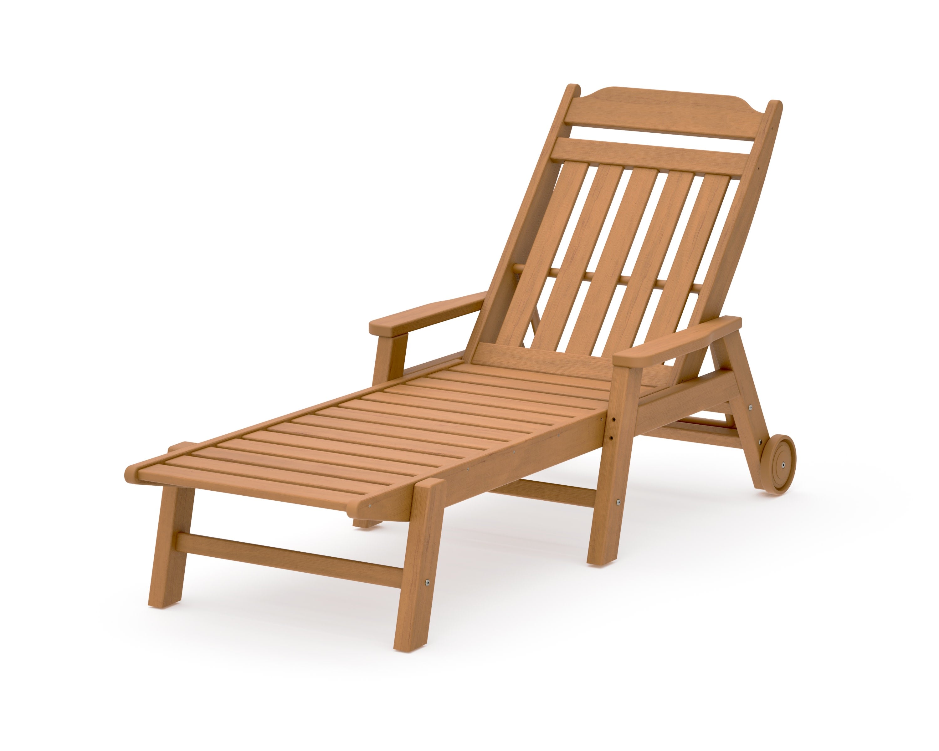 Cottage Chaise with Arms and Wheels in Natural