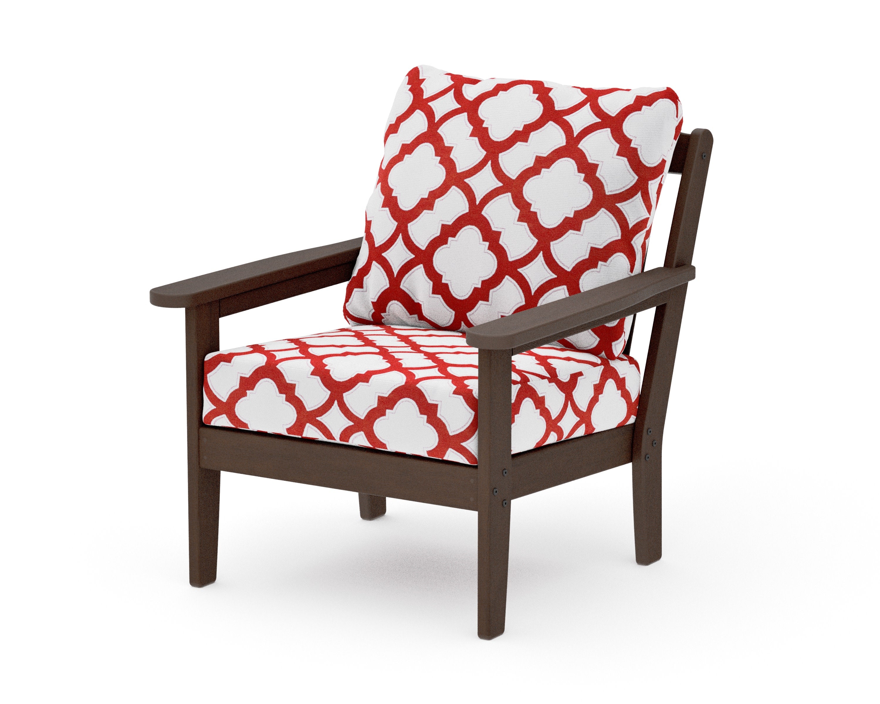 Cottage Deep Seating Chair in Kona / Trellis Crimson