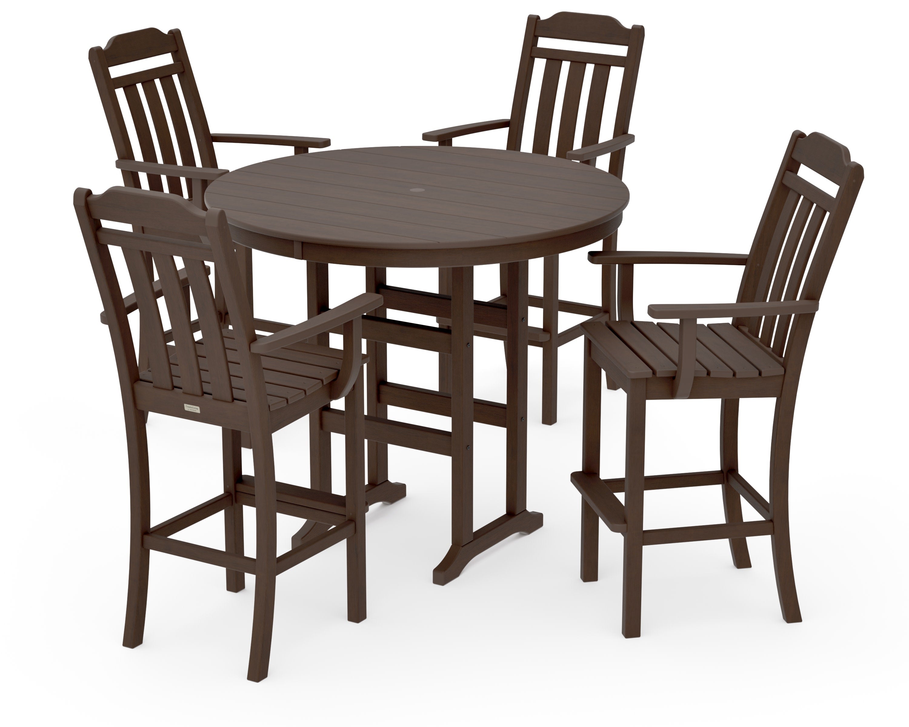 Cottage 5-Piece Round Farmhouse Bar Set in Kona