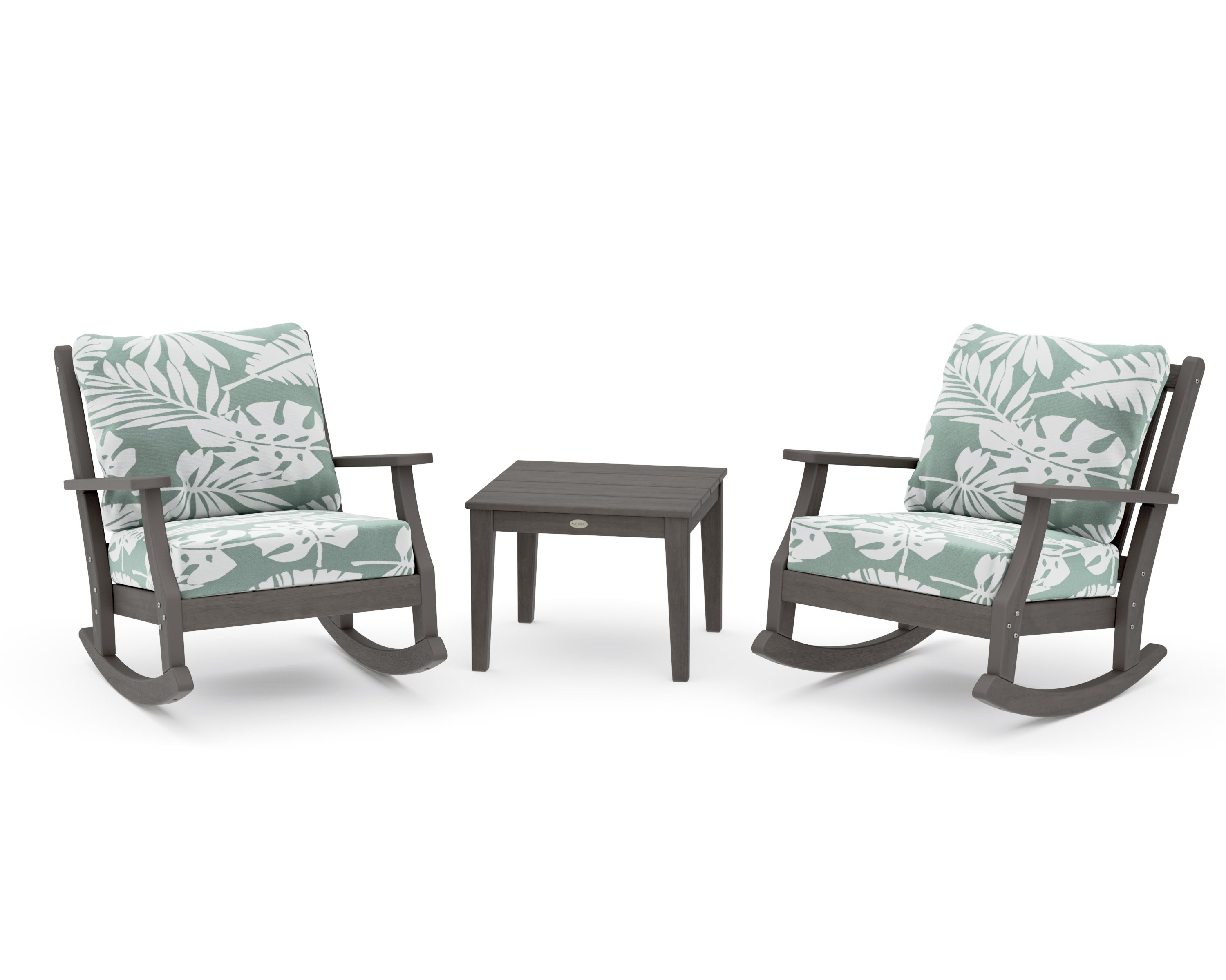 Wovendale 3-Piece Deep Seating Rocker Set in Driftwood / Leaf Glacier Spa