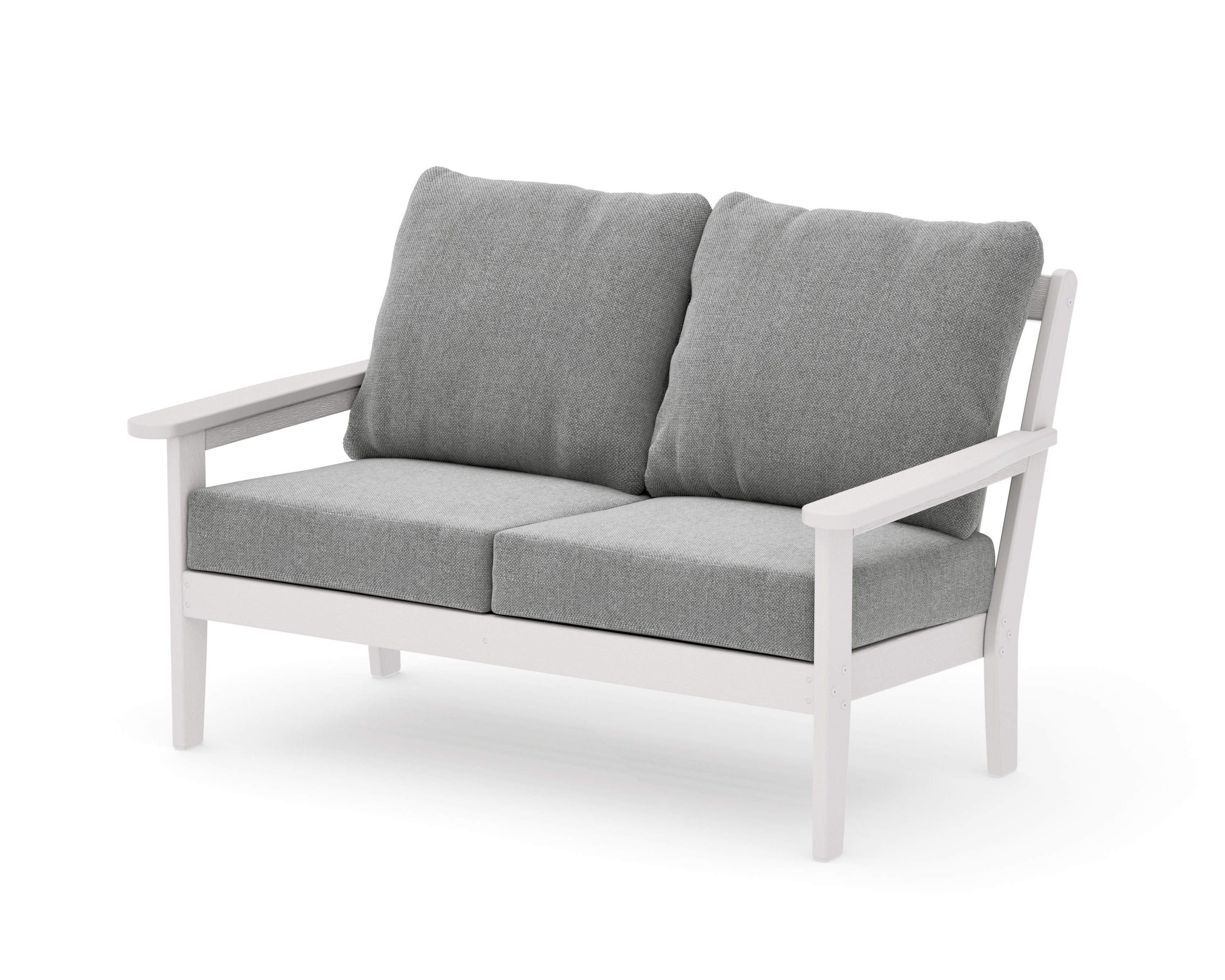 Cottage Deep Seating Loveseat in Vintage White / Grey Mist