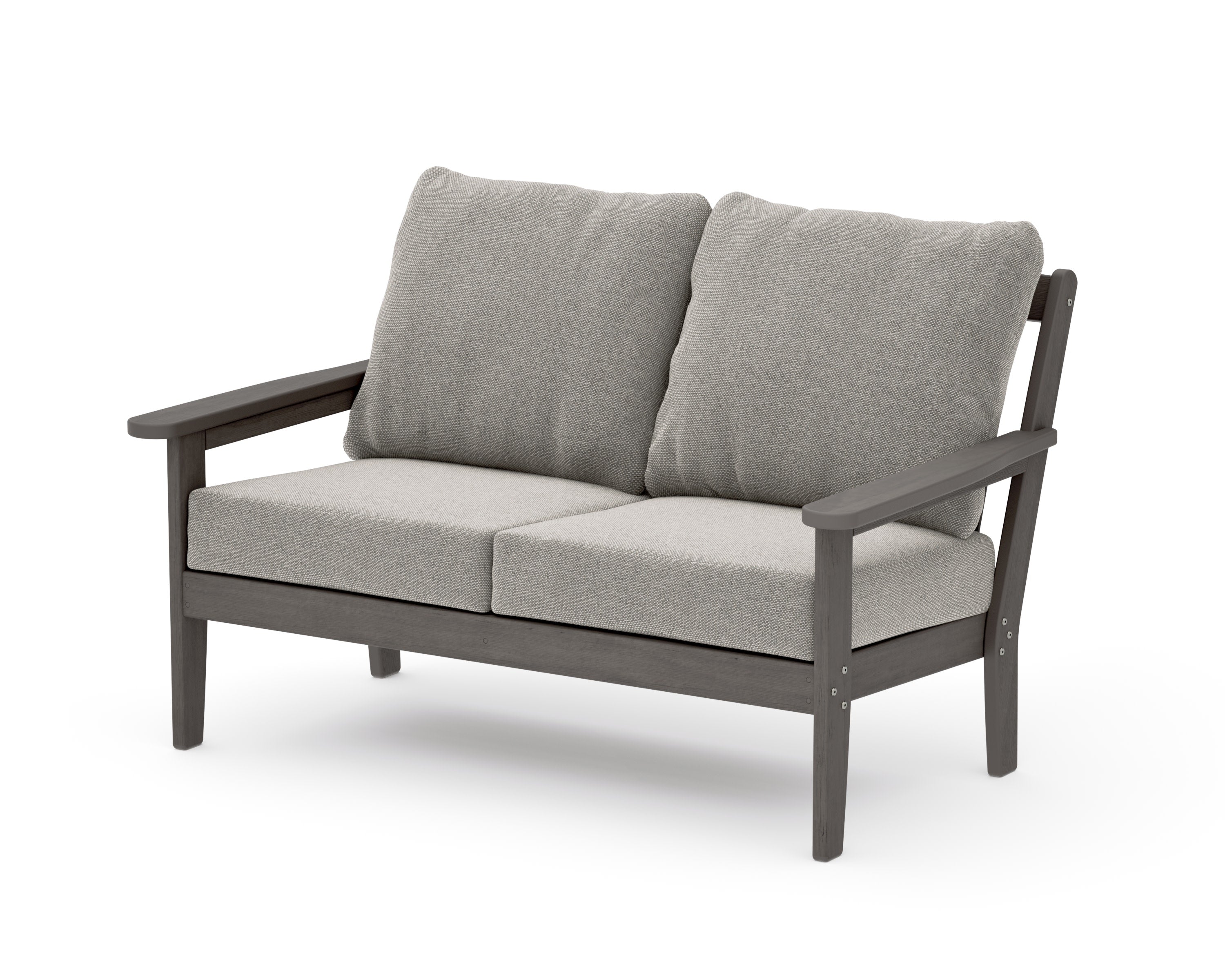 Cottage Deep Seating Loveseat in Driftwood / Weathered Tweed