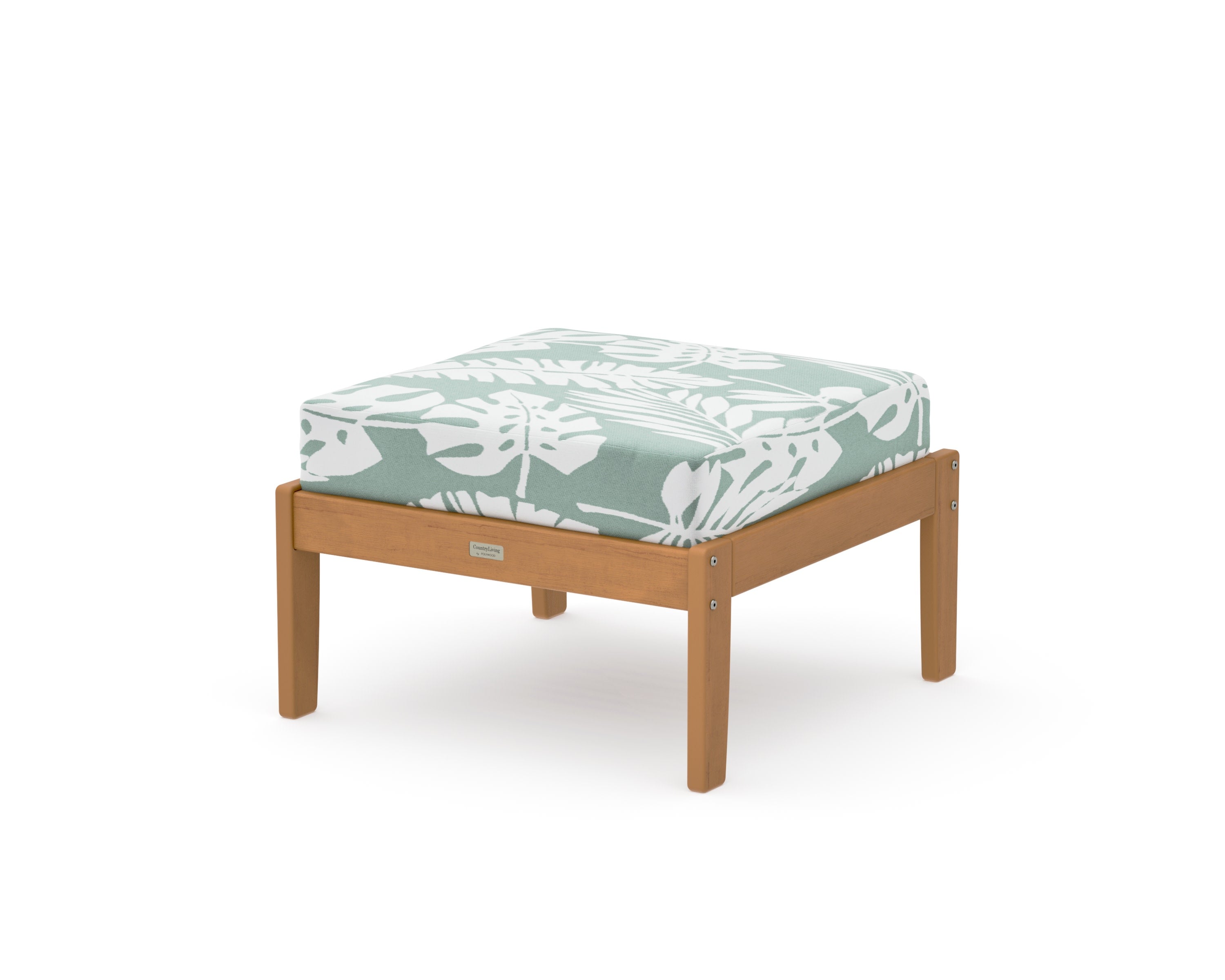 Cottage Deep Seating Ottoman in Natural / Leaf Glacier Spa