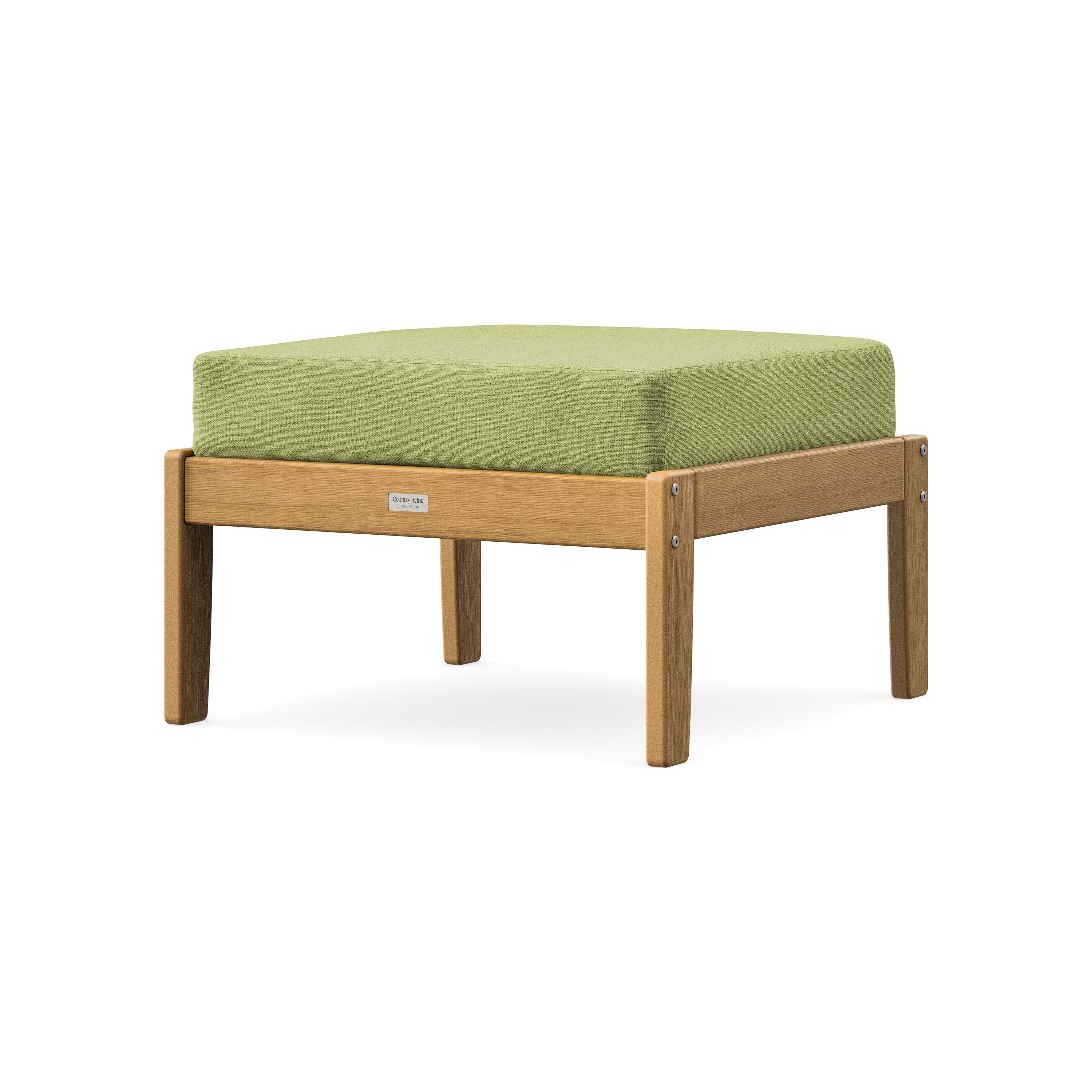 Cottage Deep Seating Ottoman in Natural / Chartreuse Boucle