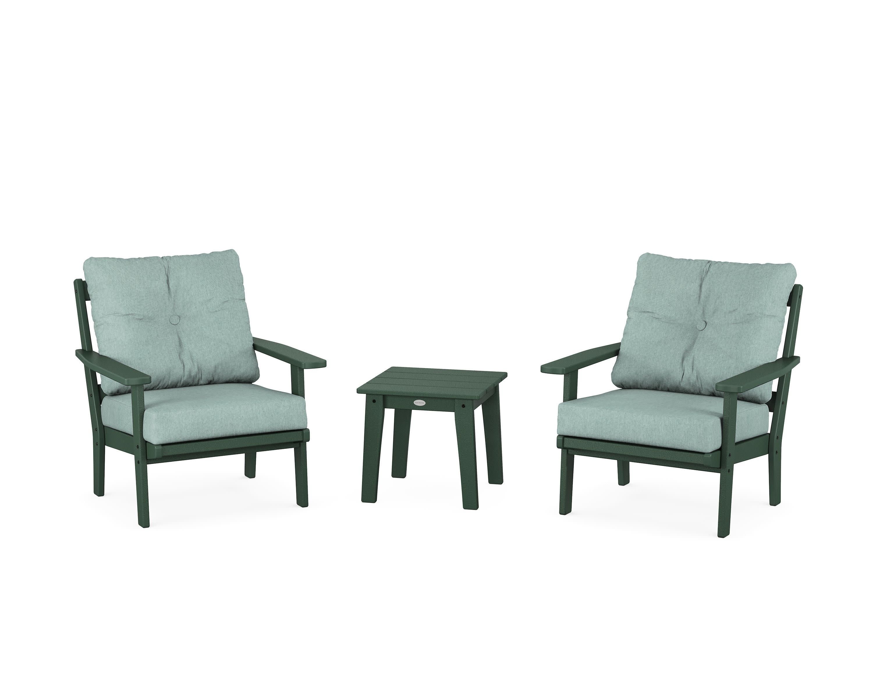 Prairie 3-Piece Deep Seating Set in Green / Glacier Spa