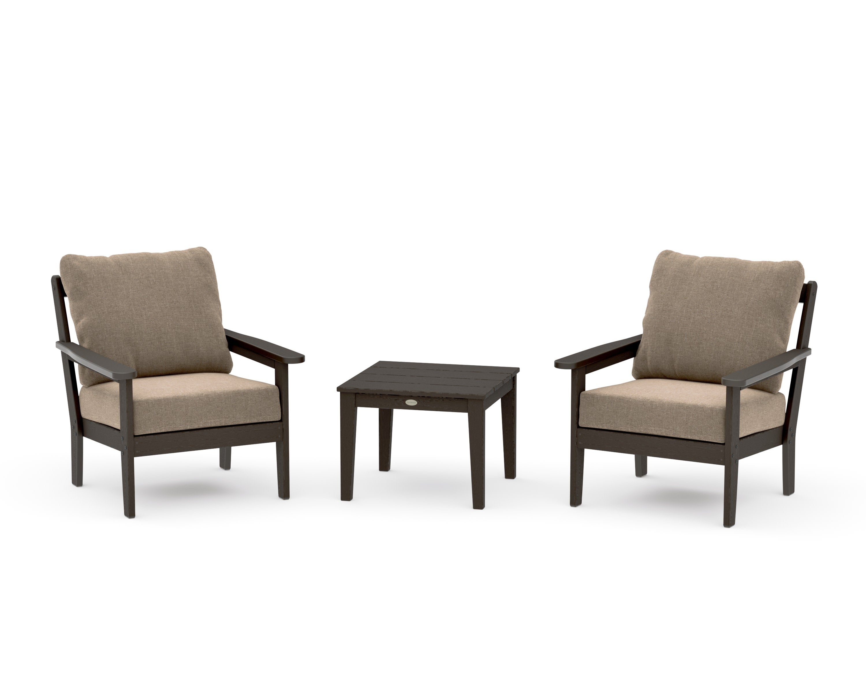 Cottage 3-Piece Deep Seating Set in Vintage Coffee / Spiced Burlap