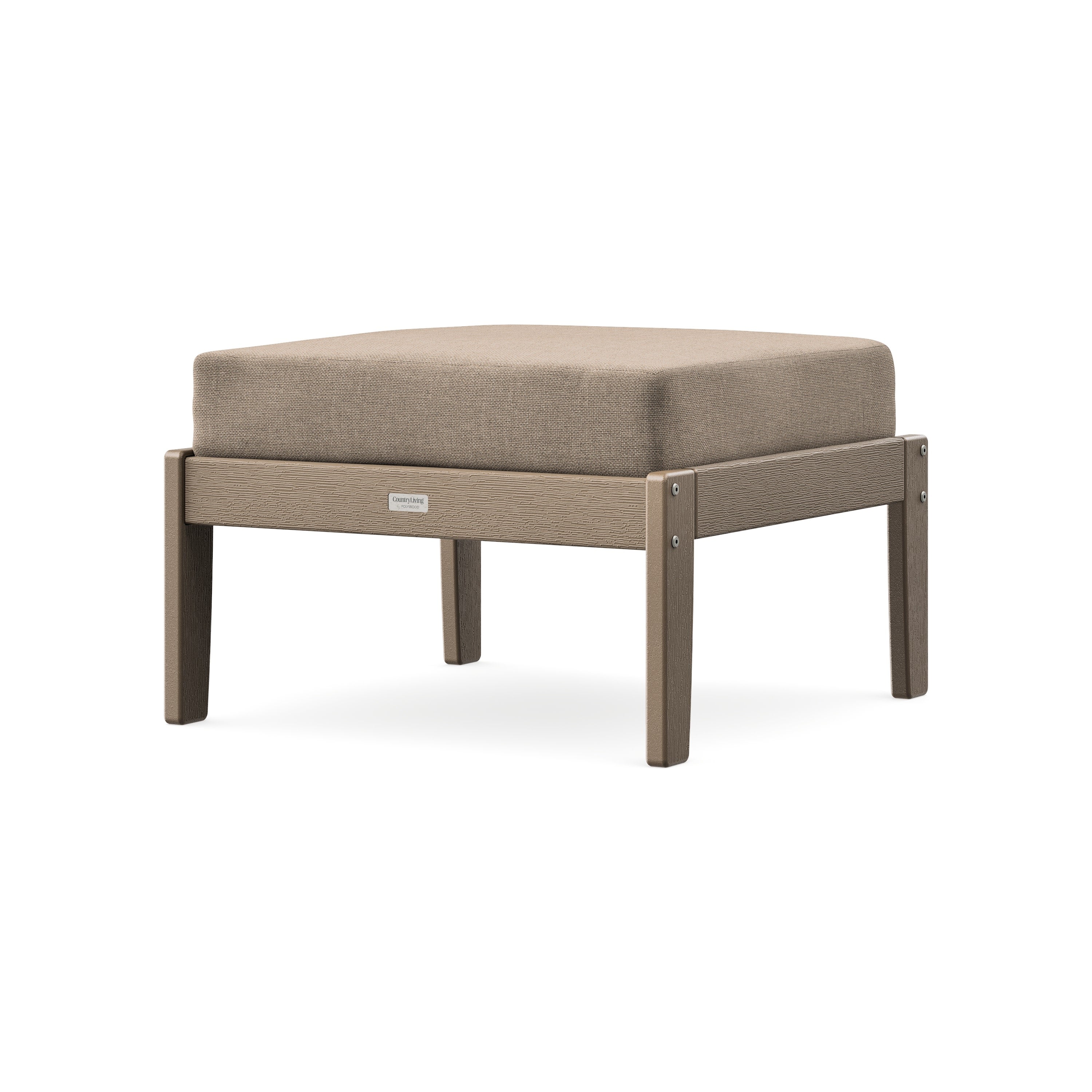 Cottage Deep Seating Ottoman in Vintage Sahara / Spiced Burlap
