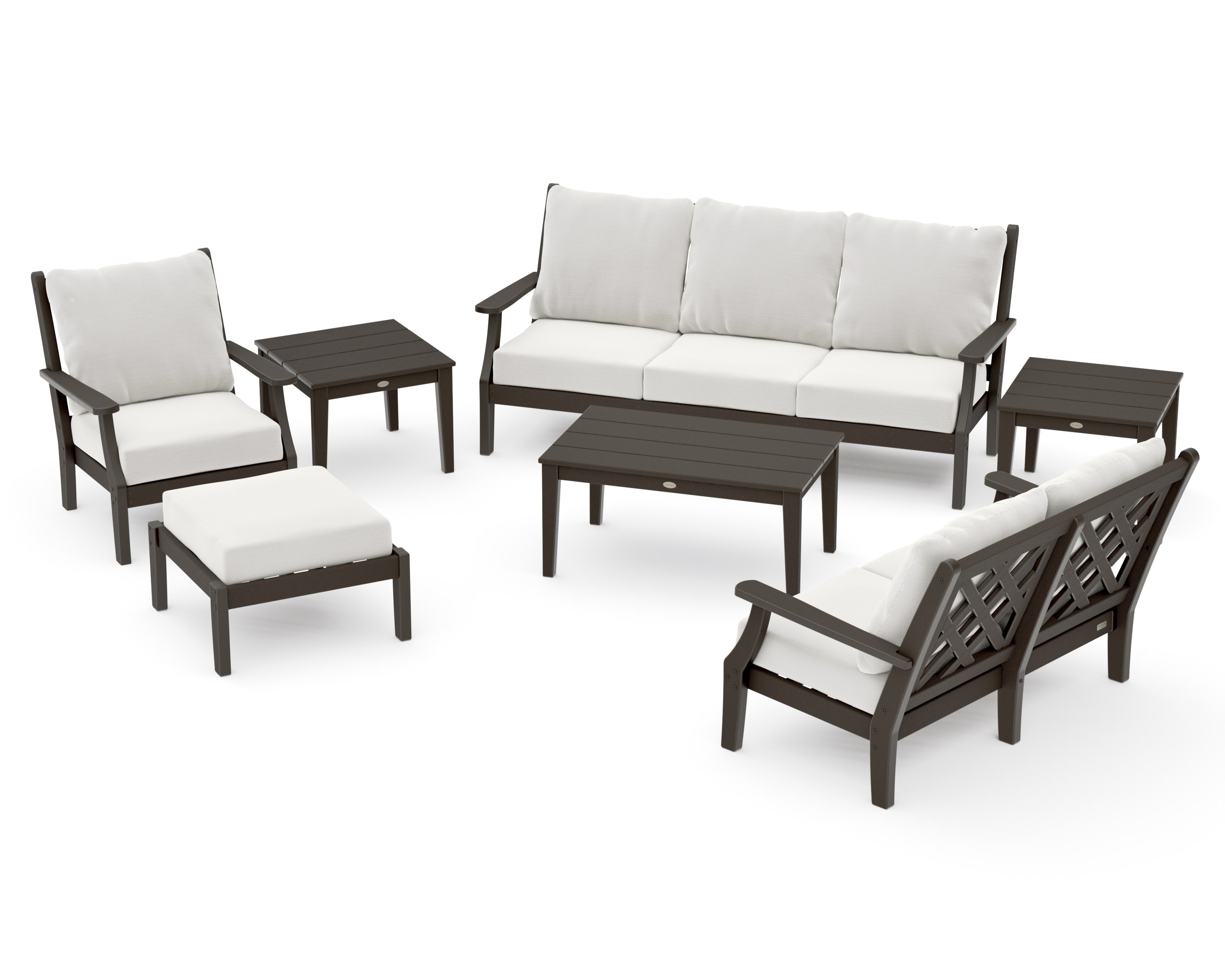 Wovendale 7-Piece Deep Seating Set in Vintage Coffee / Natural Linen