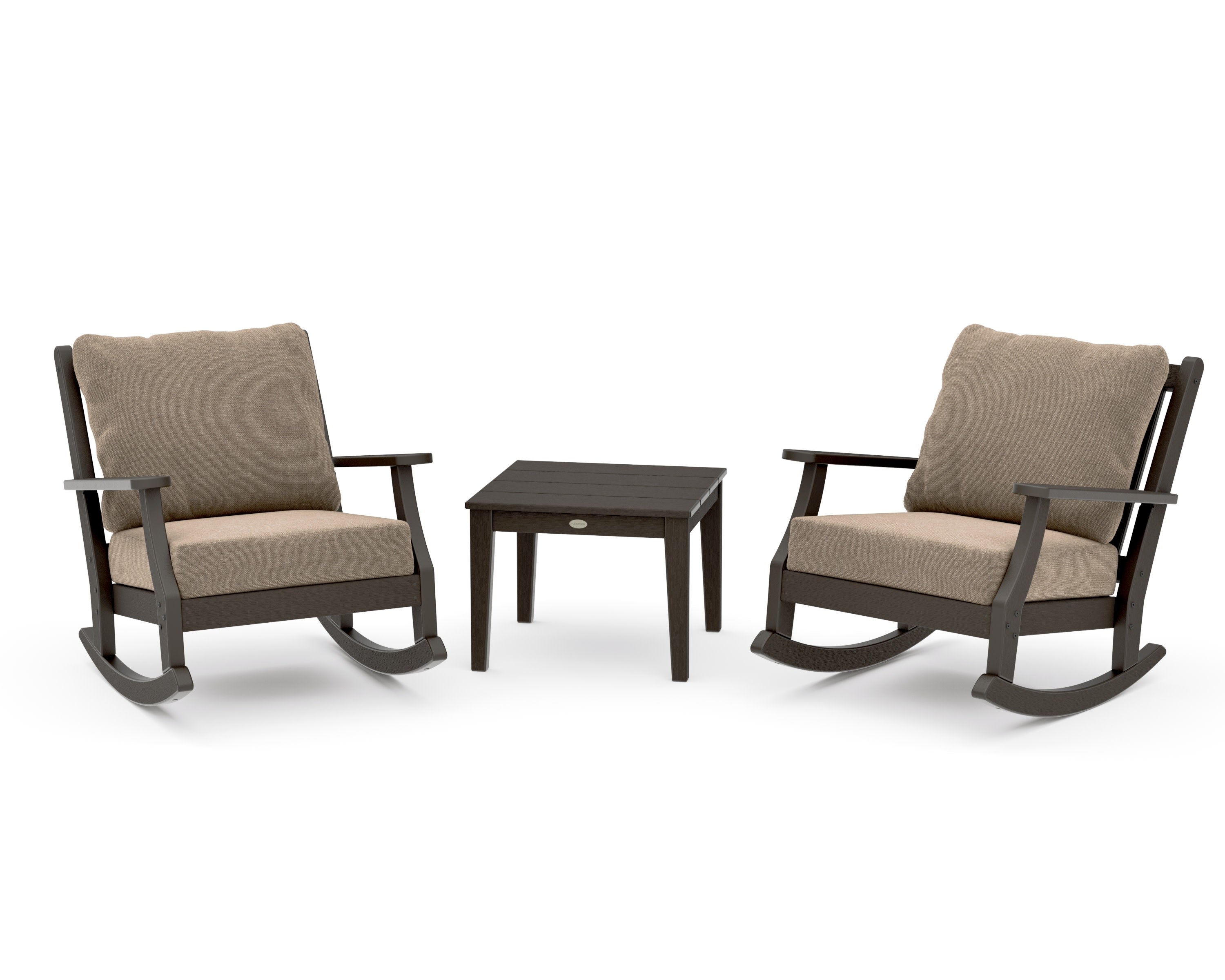 Wovendale 3-Piece Deep Seating Rocker Set in Vintage Coffee / Spiced Burlap
