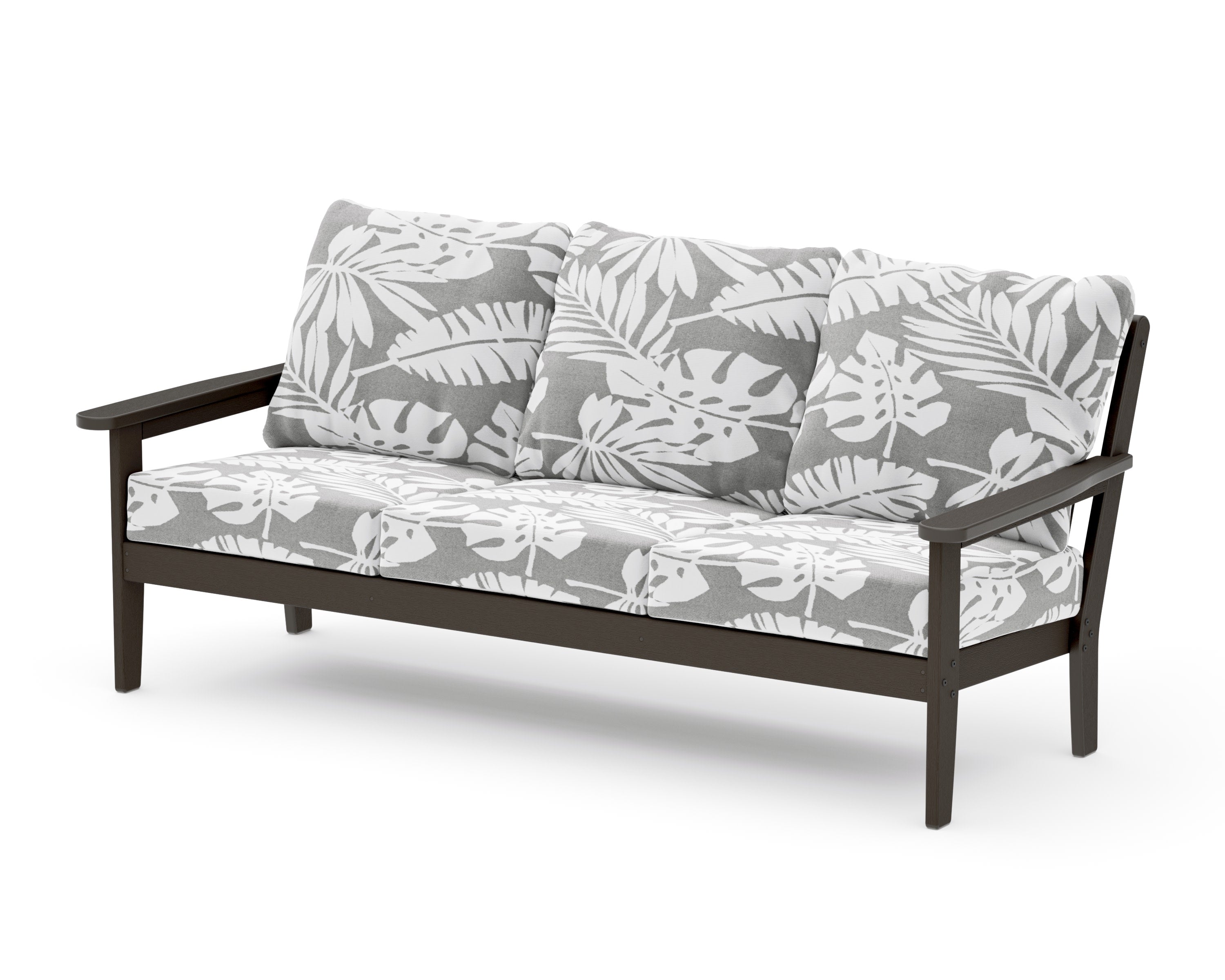 Cottage Deep Seating Sofa in Vintage Coffee / Leaf Grey Mist