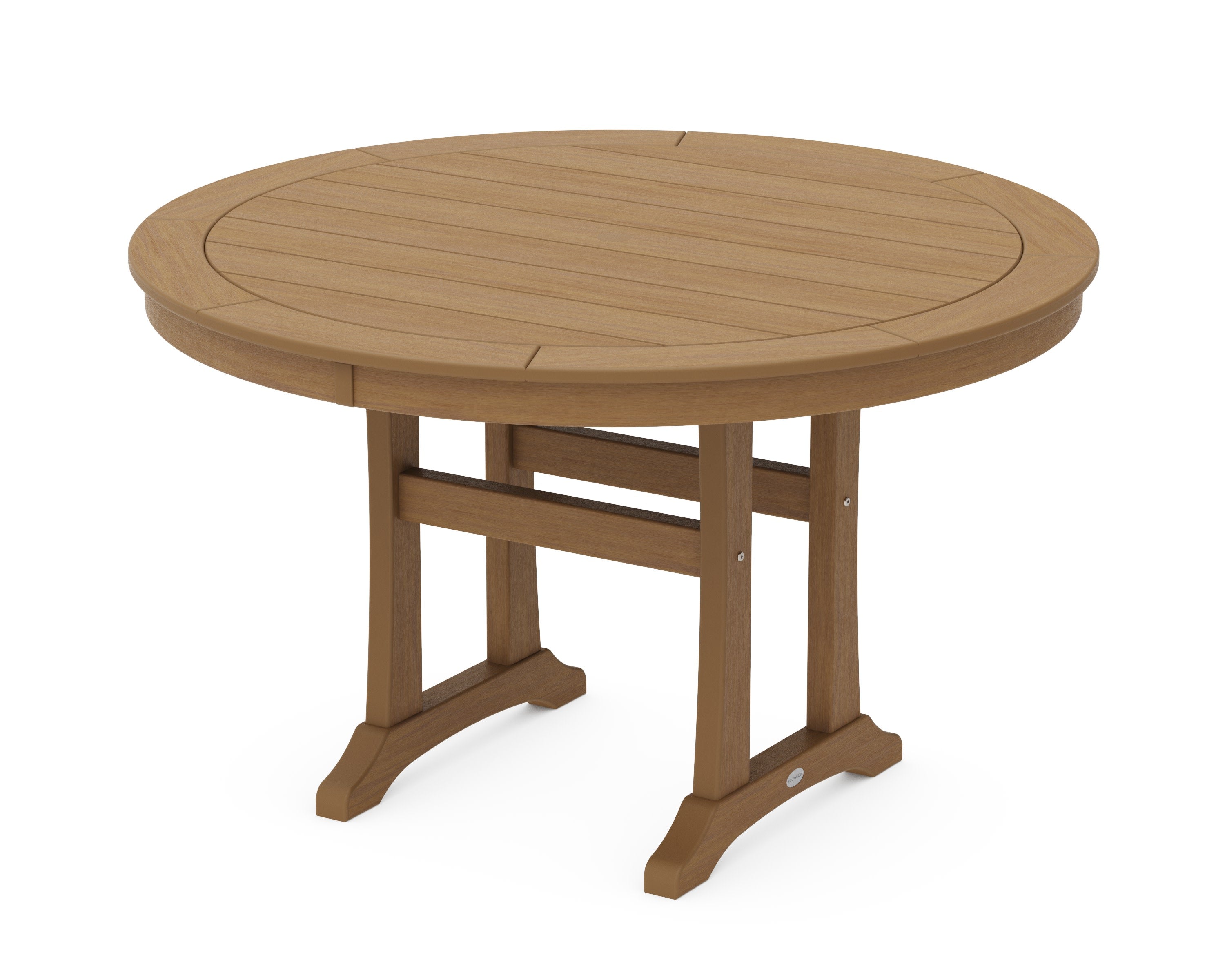 Nautical Trestle 48" Round Dining Table in Natural