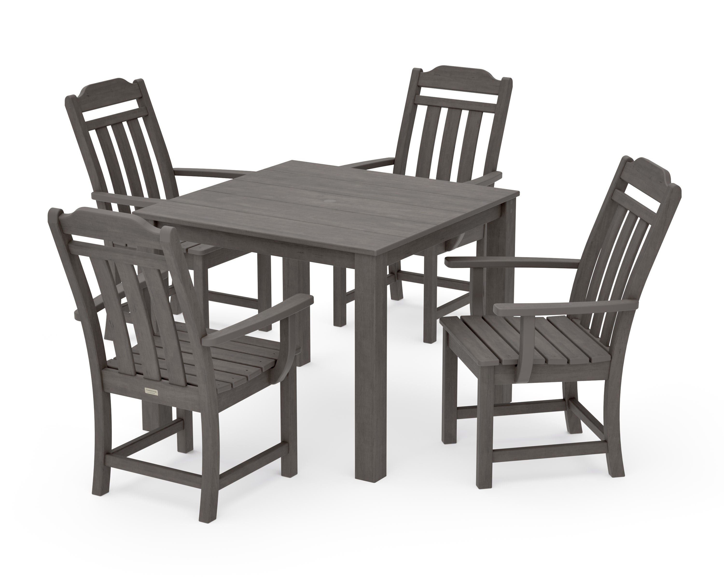 Cottage 5-Piece Parsons Dining Set in Driftwood
