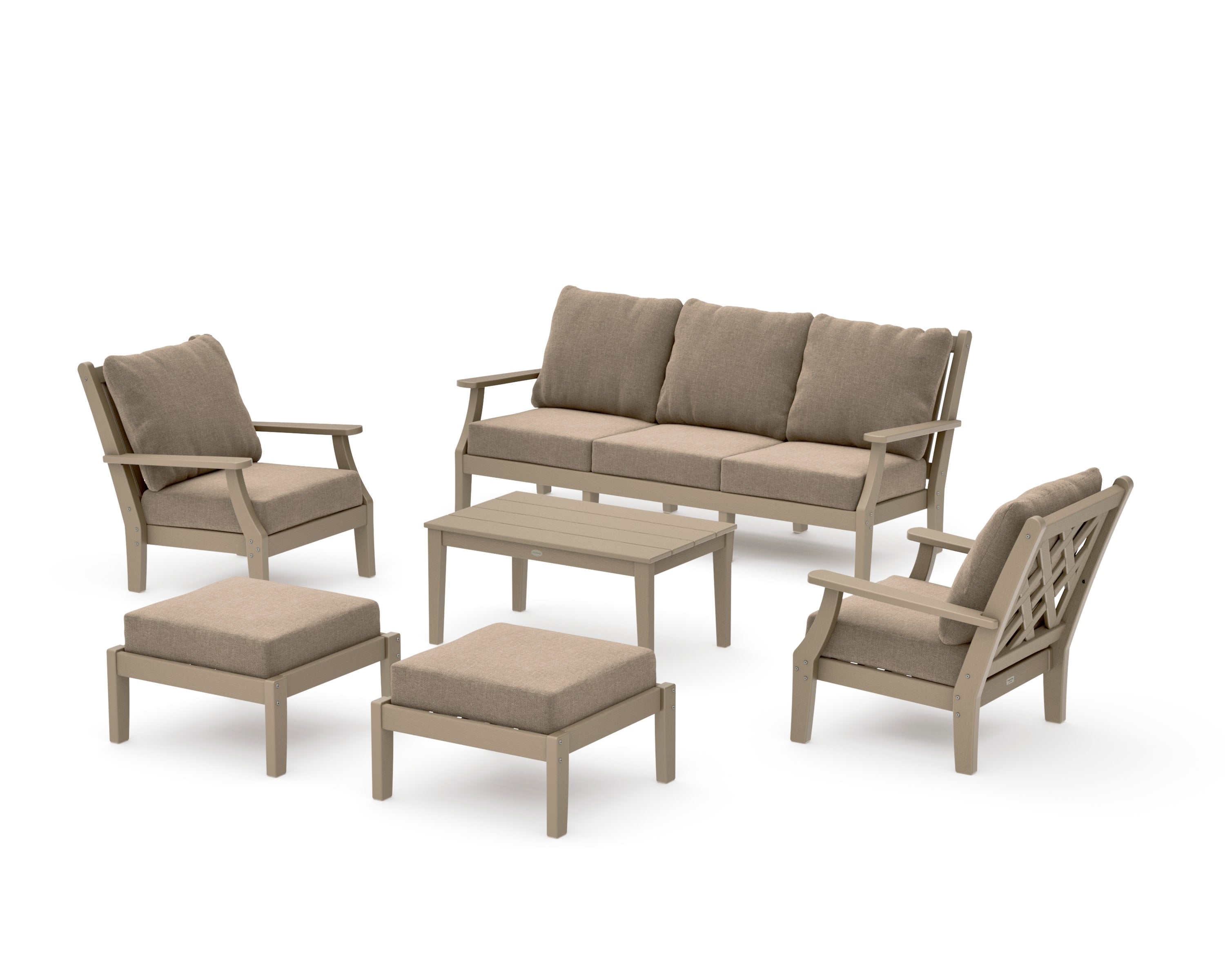 Wovendale 6-Piece Lounge Sofa Set in Vintage Sahara / Spiced Burlap