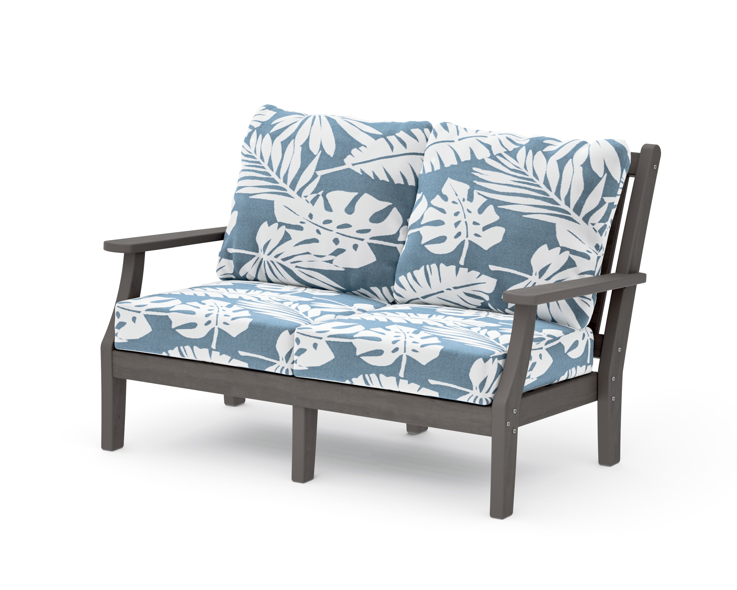 Wovendale Deep Seating Loveseat in Driftwood / Leaf Sky Blue
