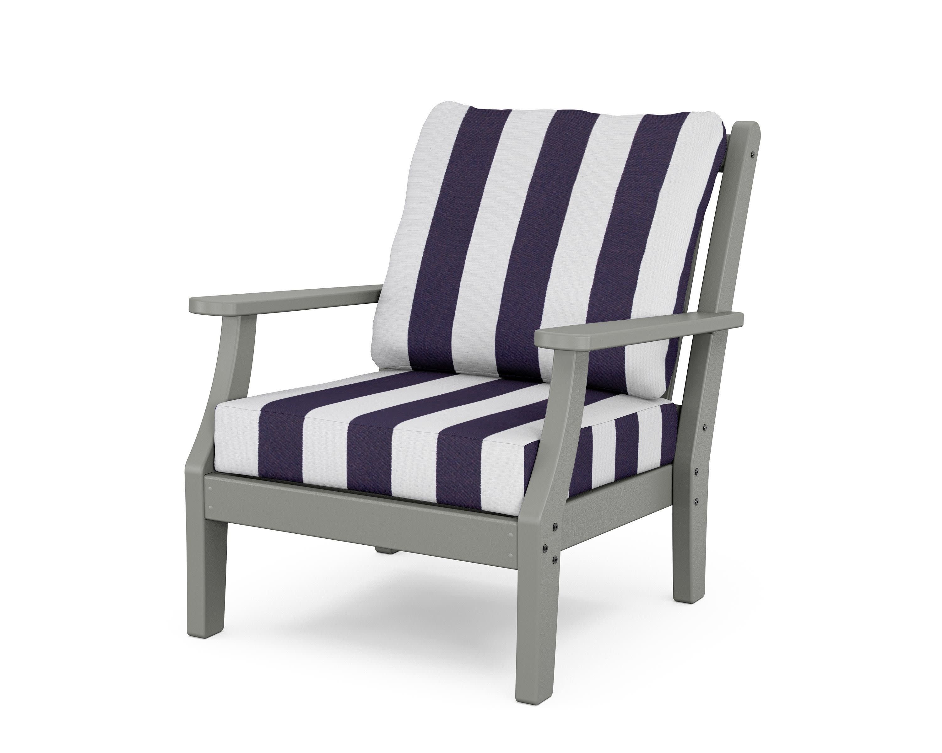 Wovendale Deep Seating Chair in Slate Grey / Cabana Stripe Navy