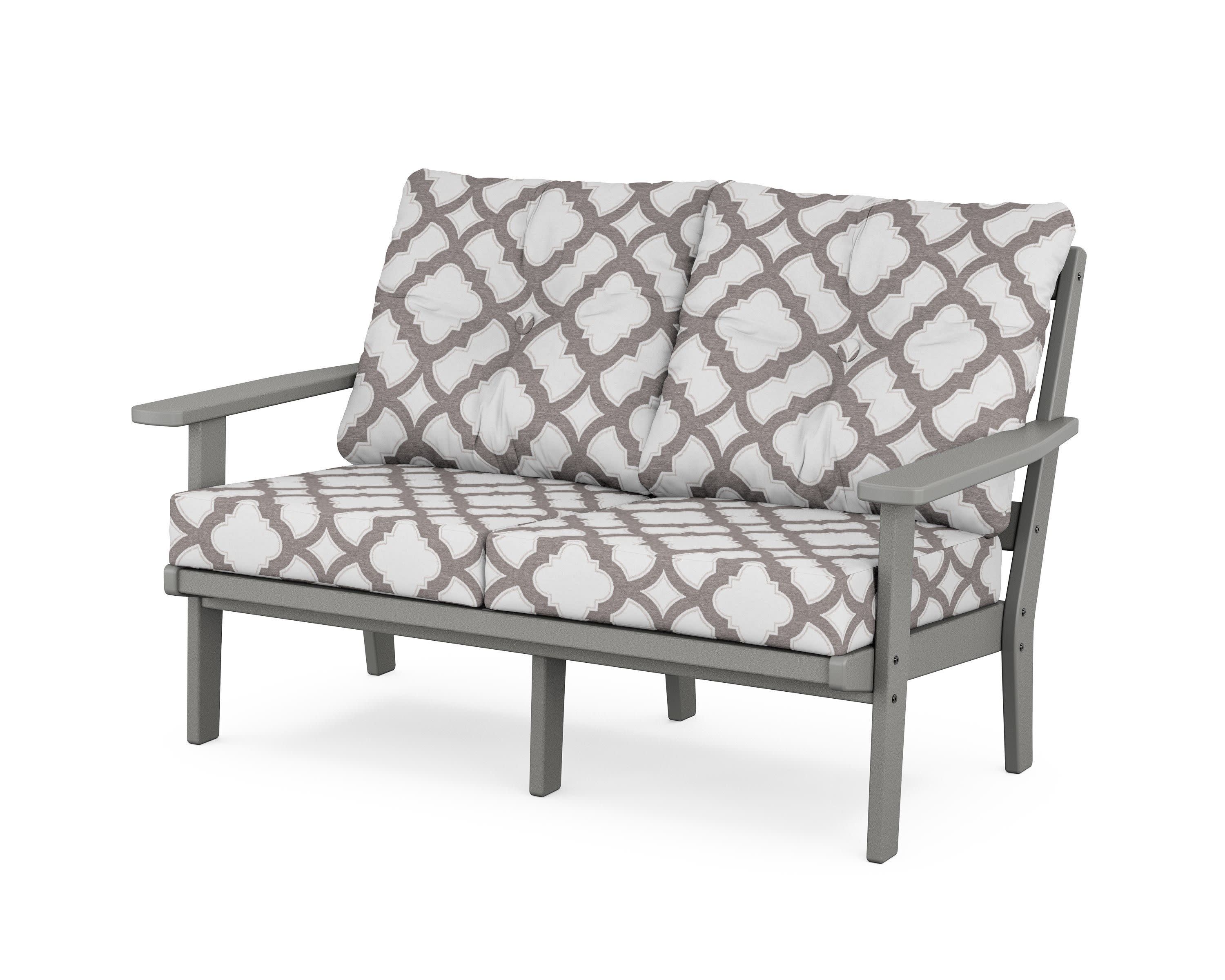Prairie Deep SeatingLoveseat in Slate Grey / Trellis Grey Mist