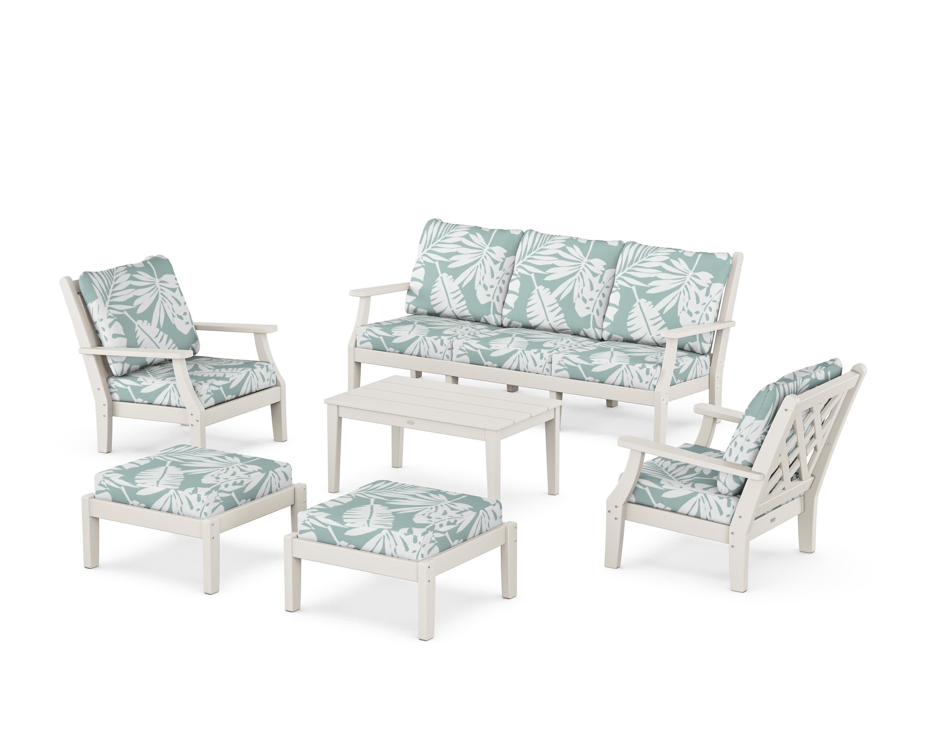 Wovendale 6-Piece Lounge Sofa Set in Sand / Leaf Glacier Spa