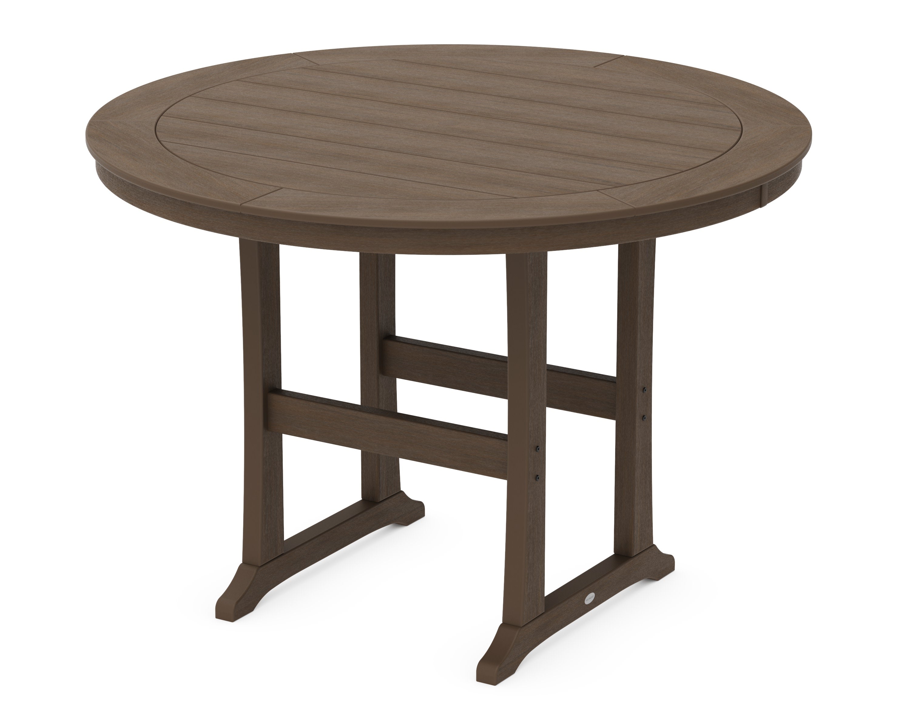Nautical Trestle 60" Round Bar Table in Kona