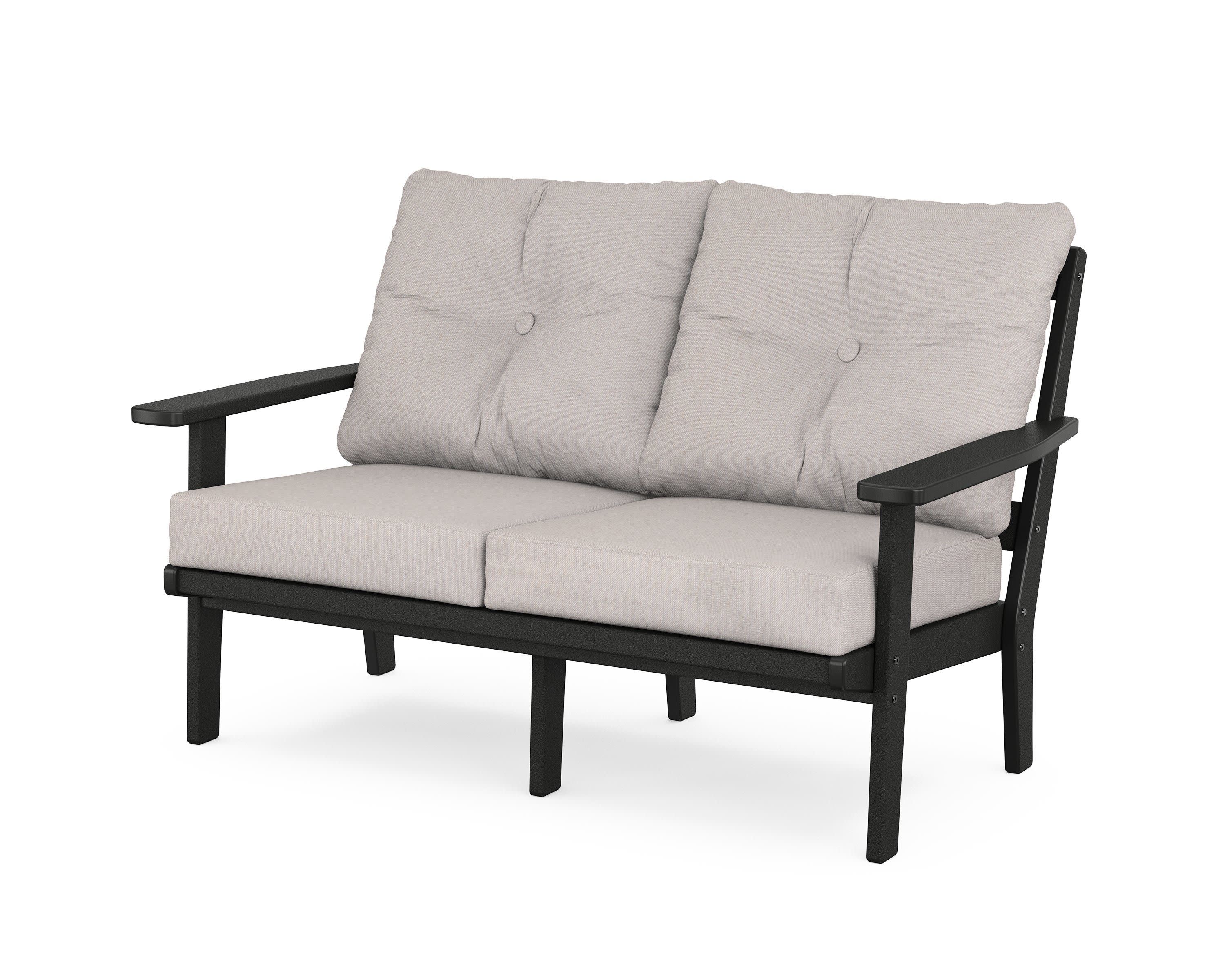 Prairie Deep SeatingLoveseat in Black / Dune Burlap