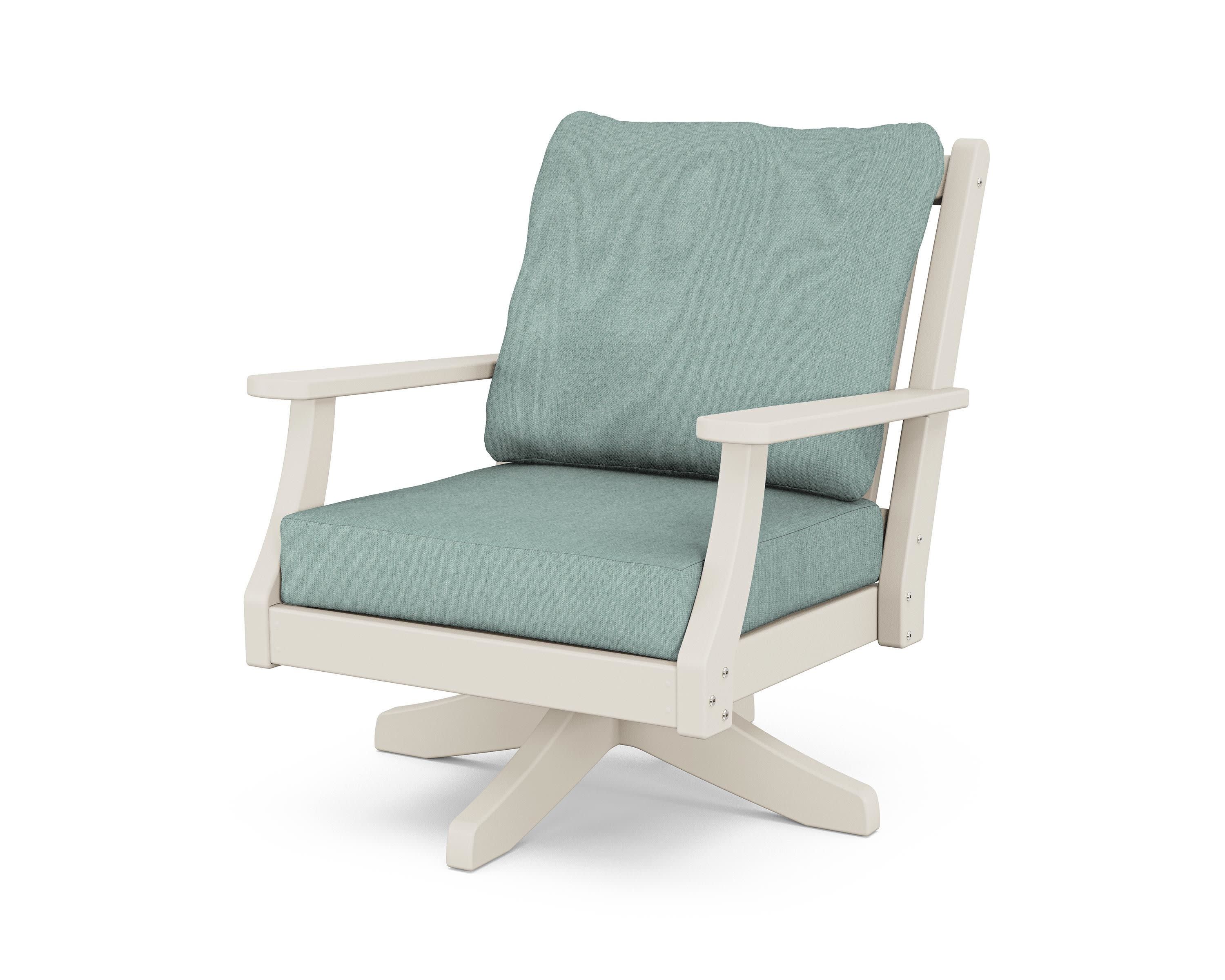 Wovendale Deep Seating Swivel Chair in Sand / Glacier Spa