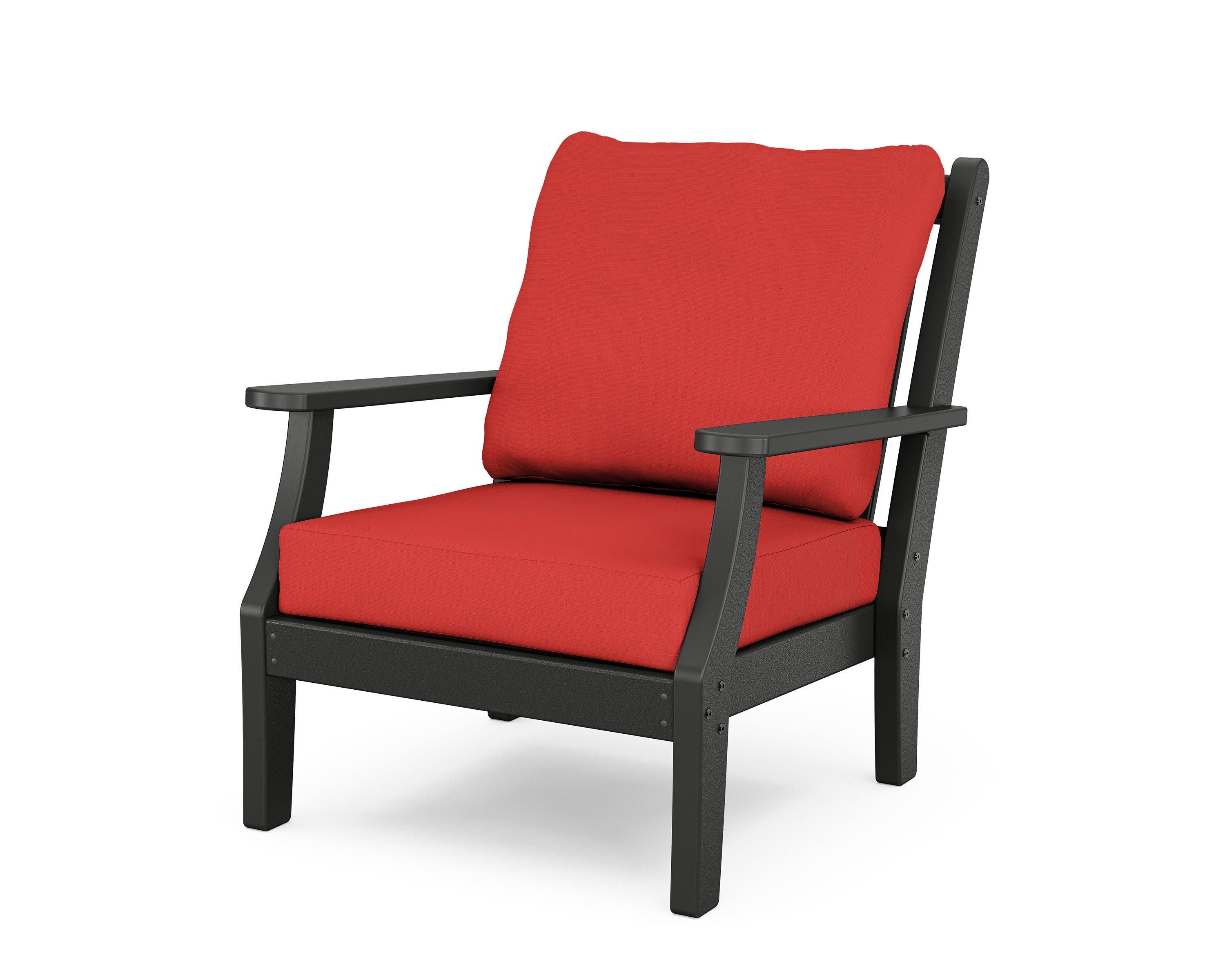 Wovendale Deep Seating Chair in Black / Crimson Linen