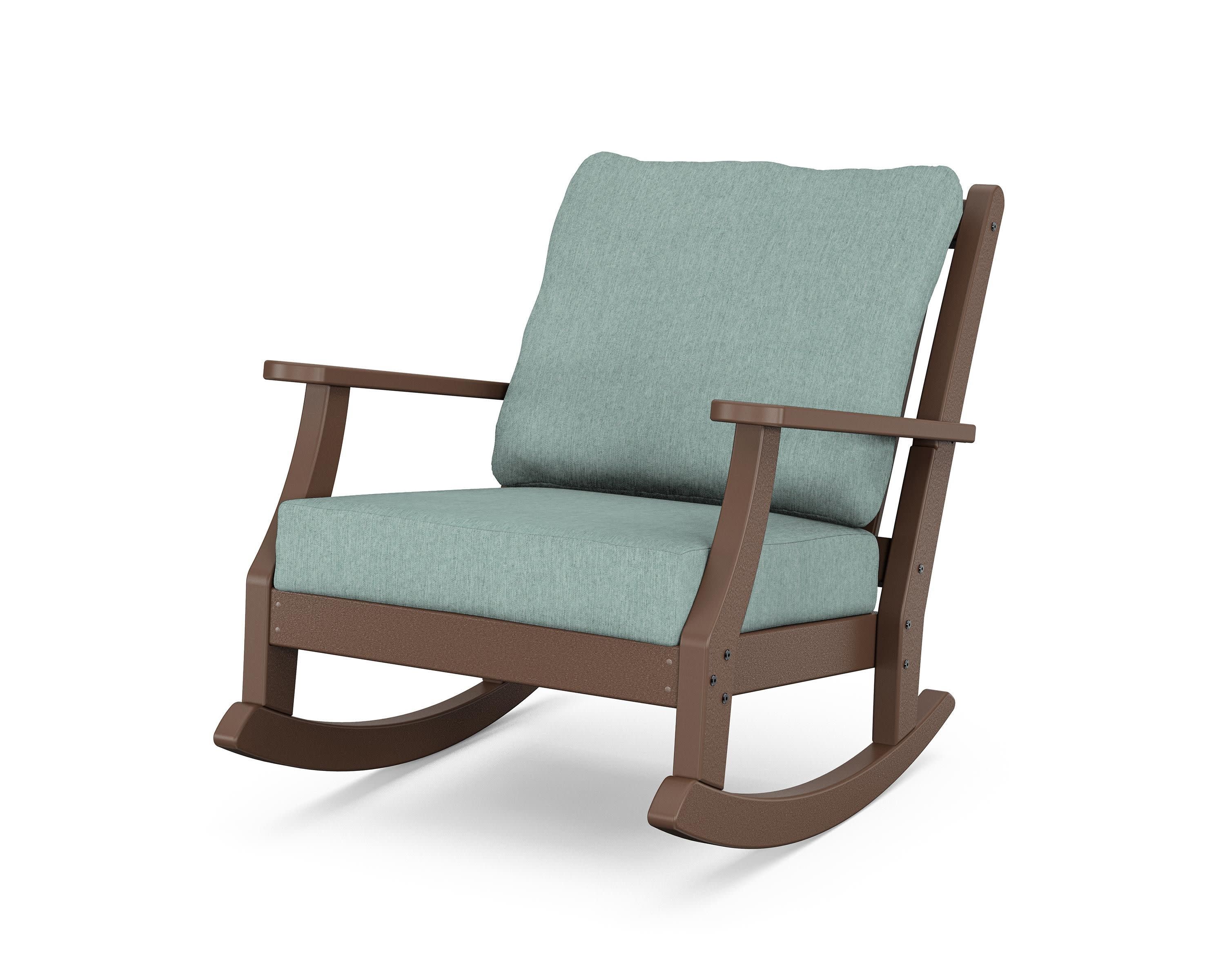 Wovendale Deep Seating Rocking Chair in Mahogany / Glacier Spa