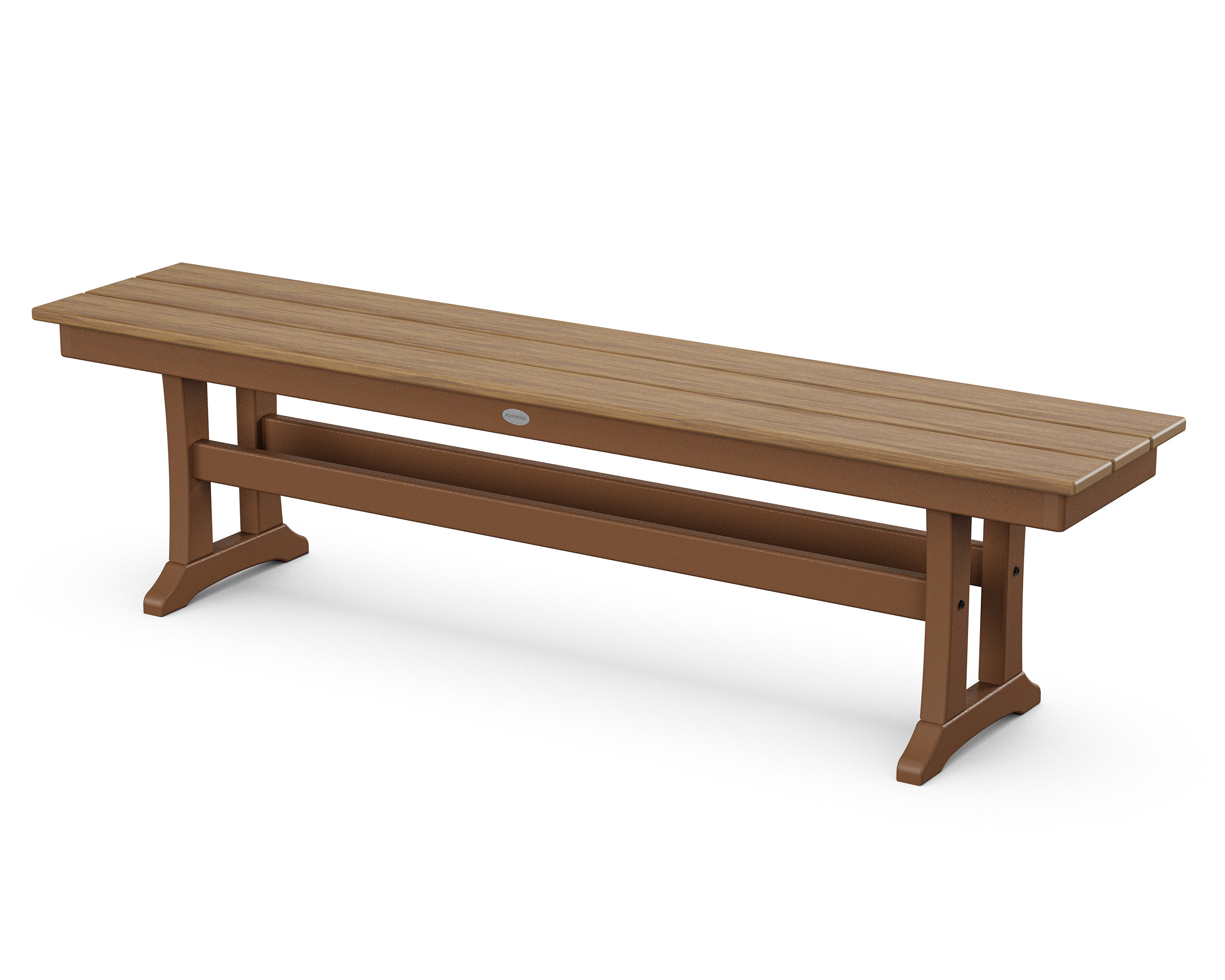 Farmhouse Trestle 65" Bench in Teak / Natural