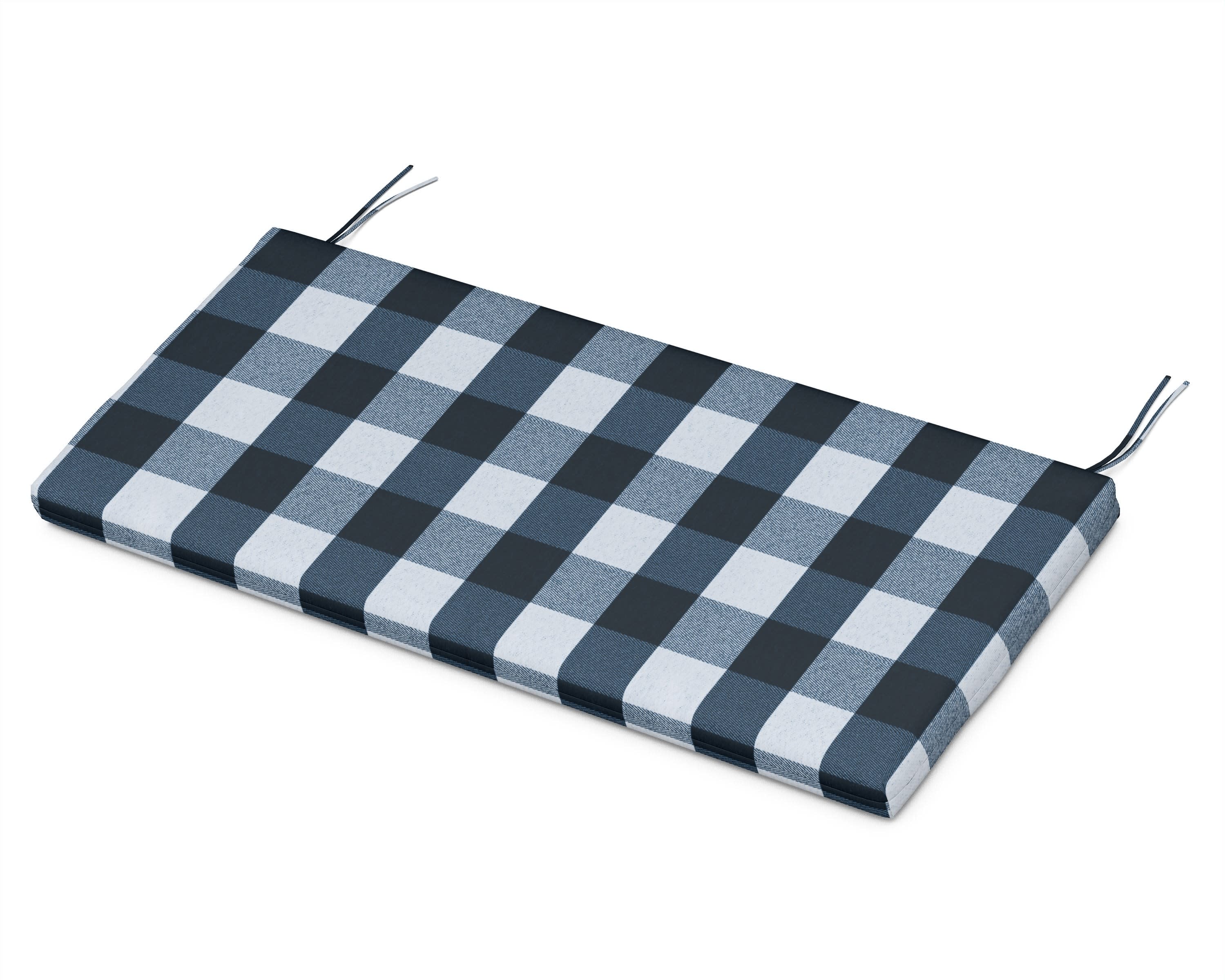 Bench Seat Cushion - 18.5"D x 43.5"W x 2.5"H in Buffalo Plaid Marine Indigo