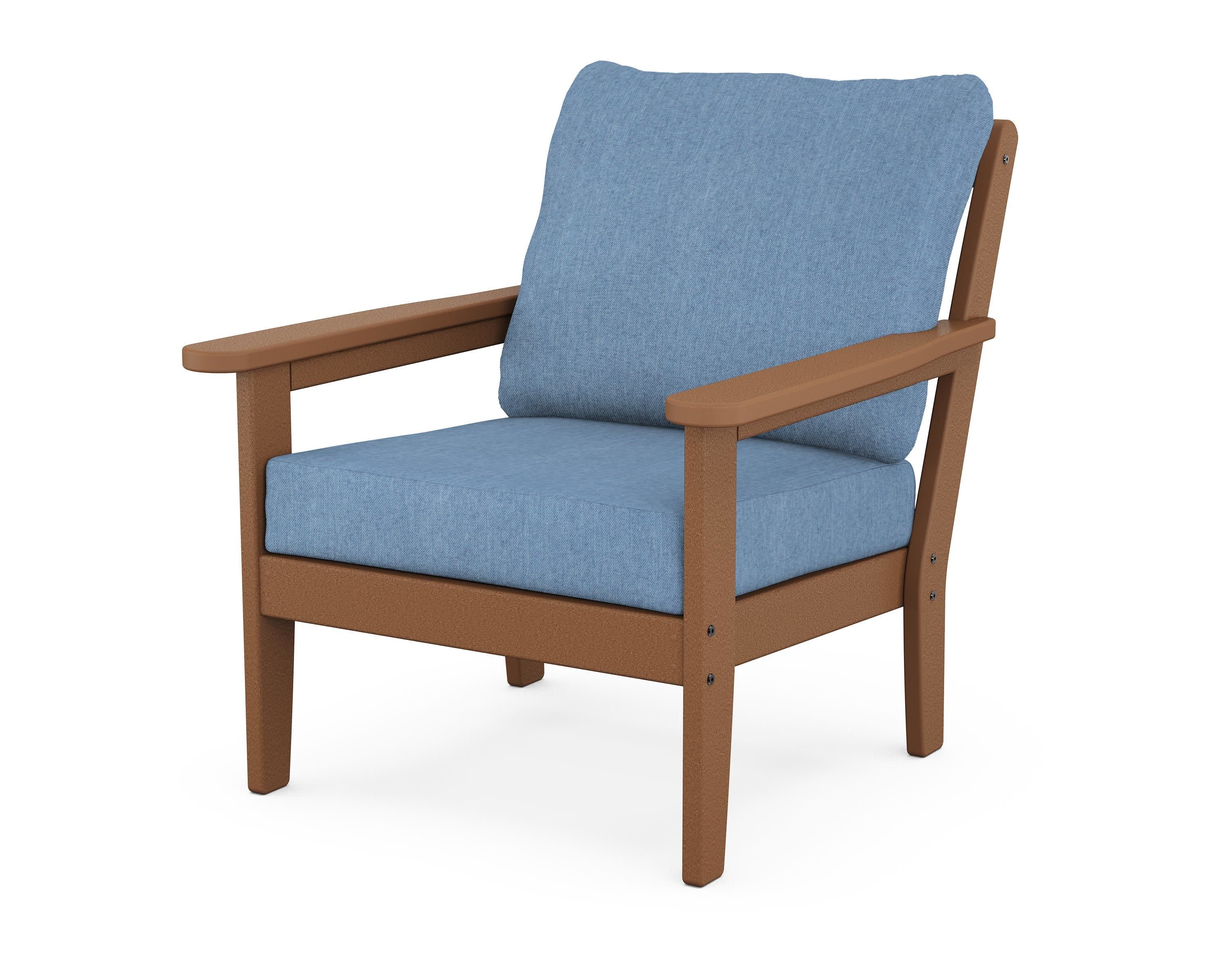 Cottage Deep Seating Chair in Teak / Sky Blue
