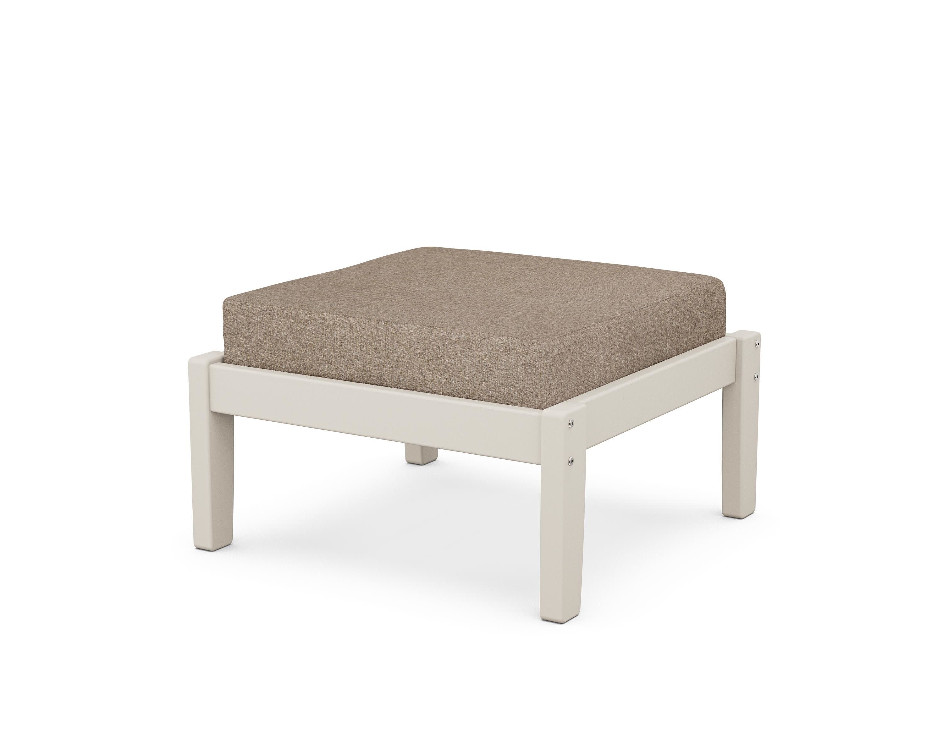 Deep Seating Ottoman in Sand / Spiced Burlap