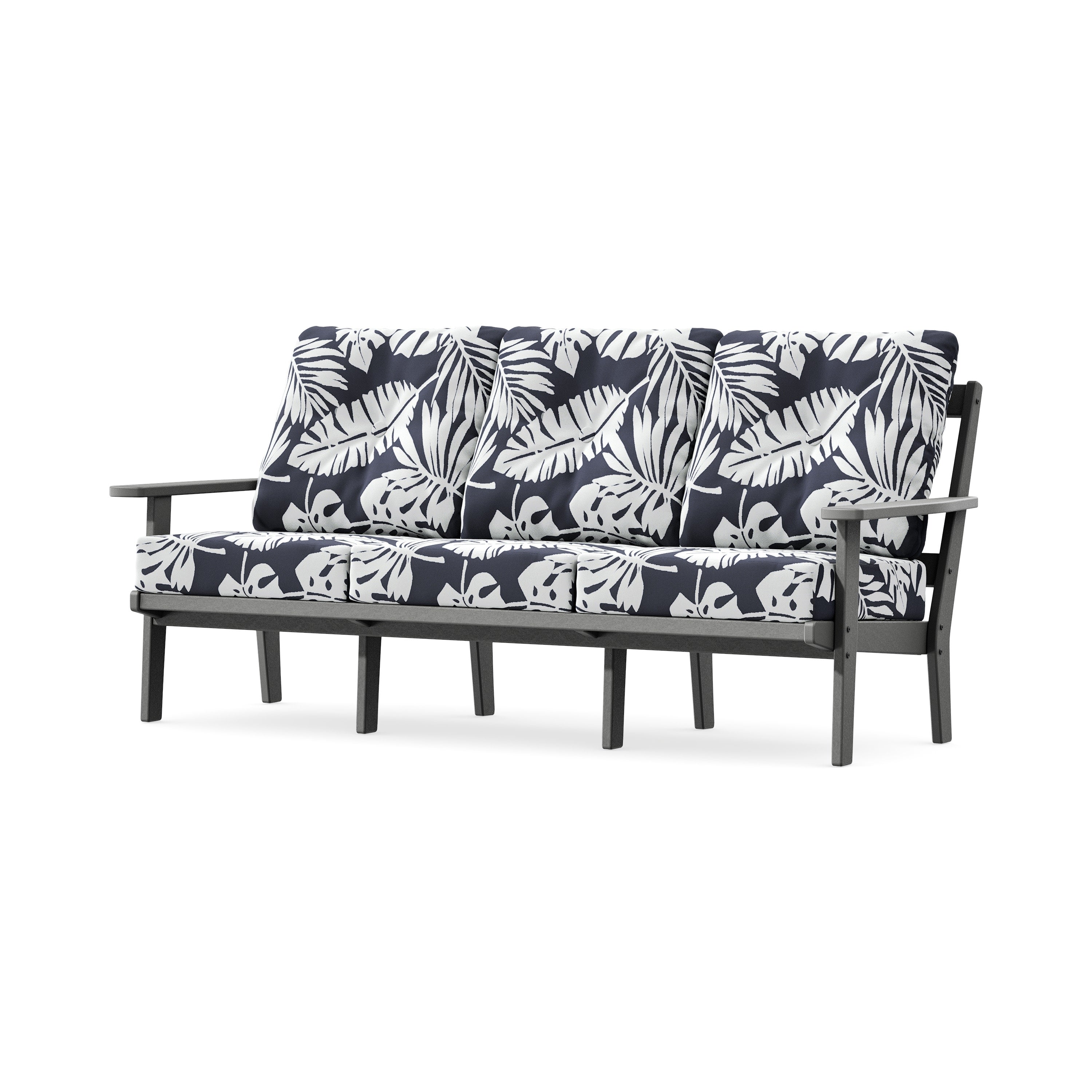 PrairieDeep Seating Sofa in Slate Grey / Leaf Navy