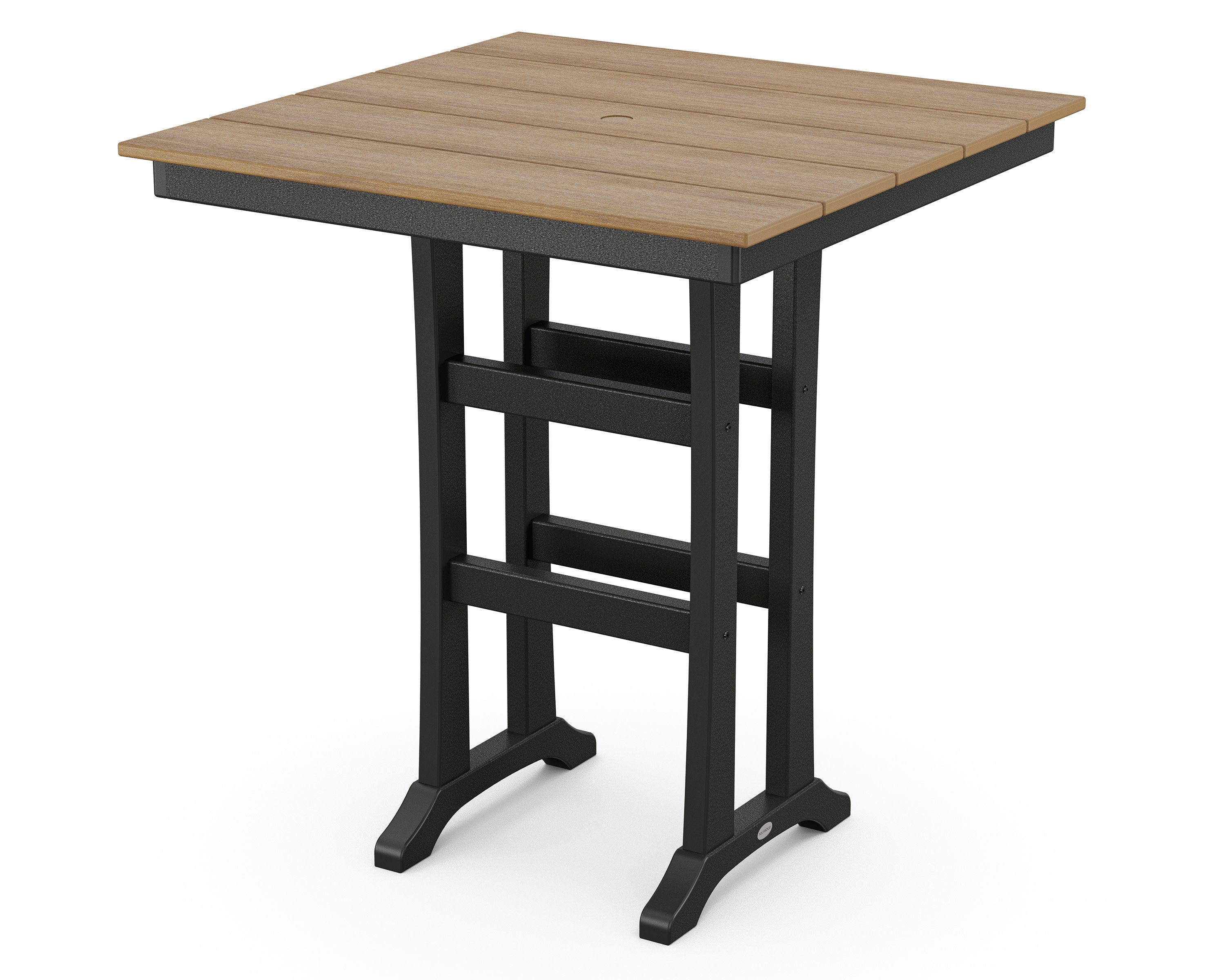 Farmhouse Trestle 37" Bar Table in Black / Natural