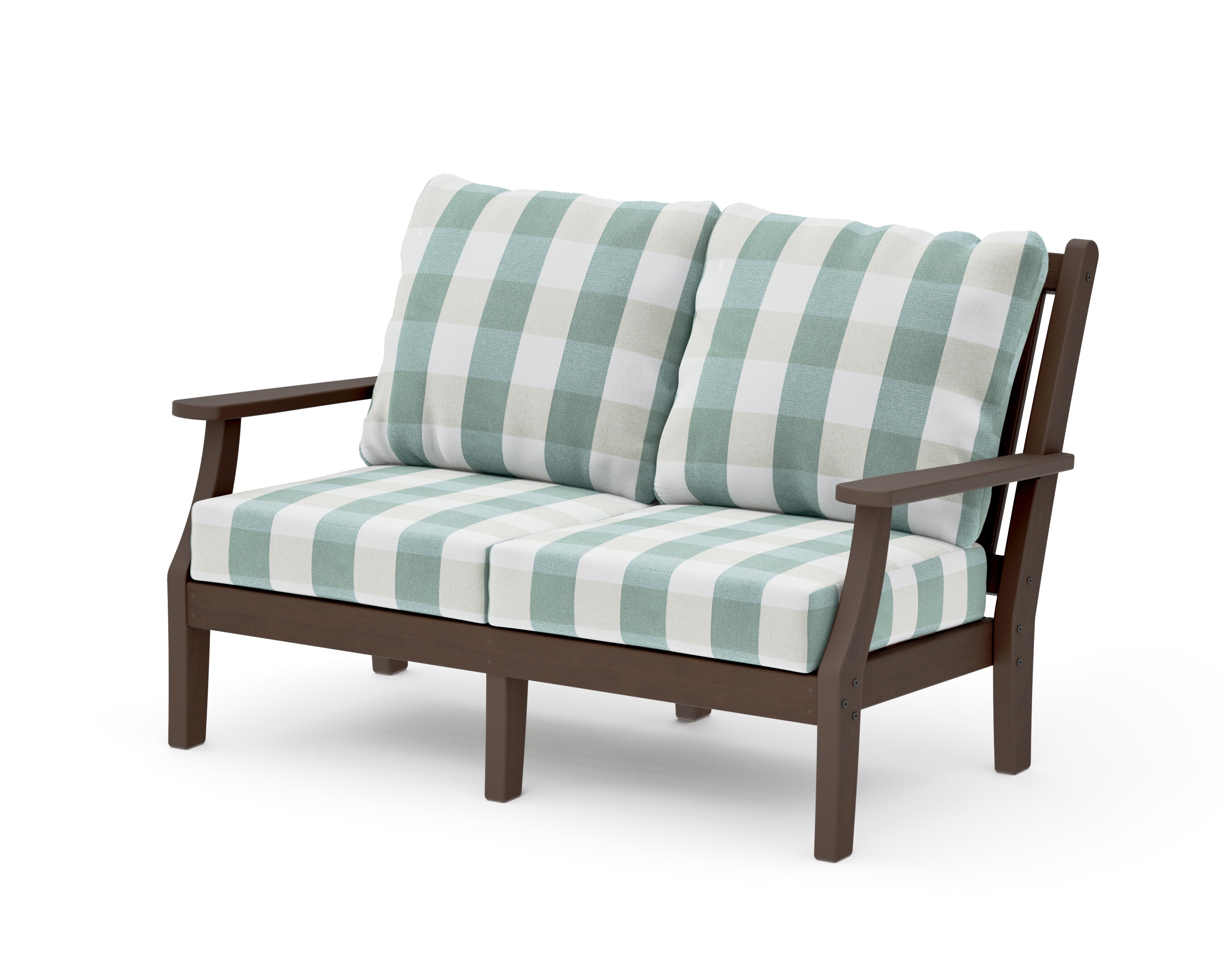 Wovendale Deep Seating Loveseat in Kona / Buffalo Plaid Glacier Spa