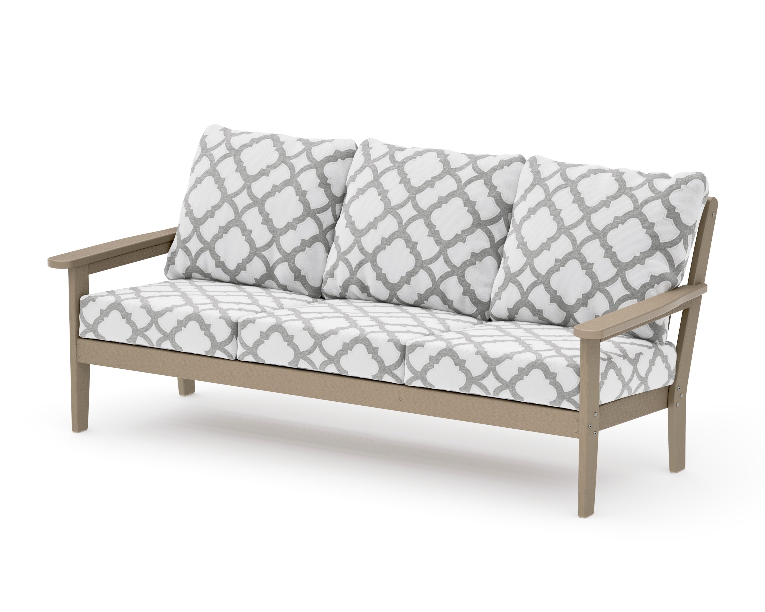 Cottage Deep Seating Sofa in Vintage Sahara / Trellis Grey Mist