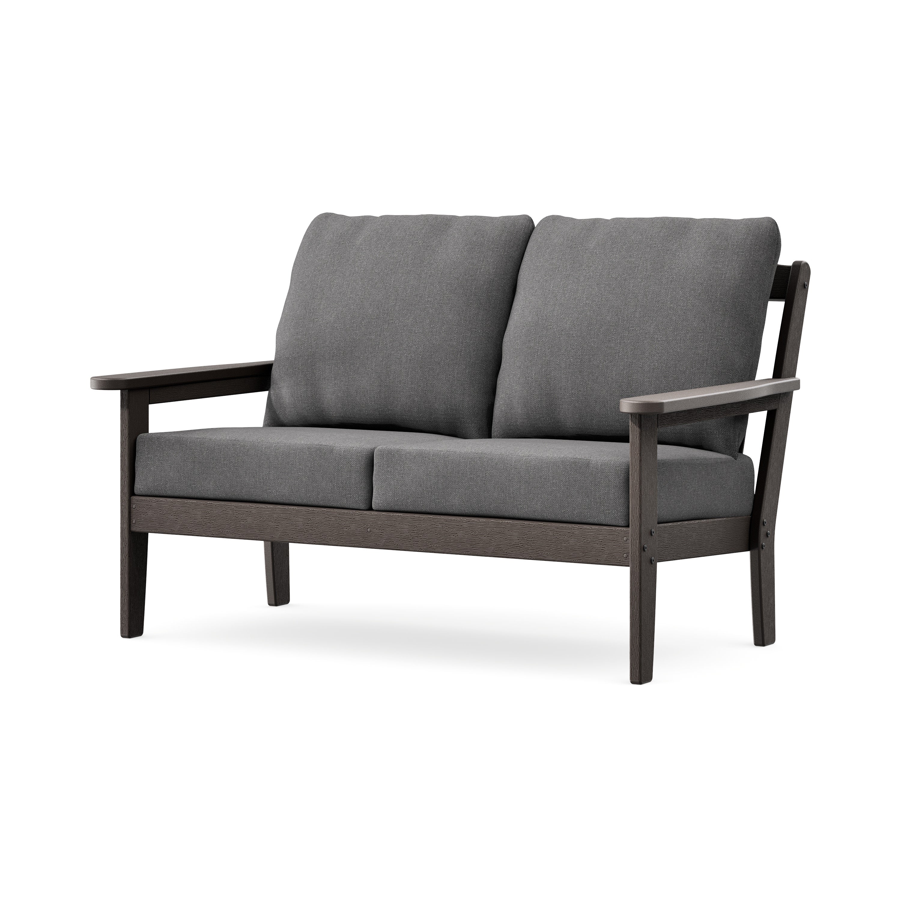 Cottage Deep Seating Loveseat in Vintage Coffee / Ash Charcoal