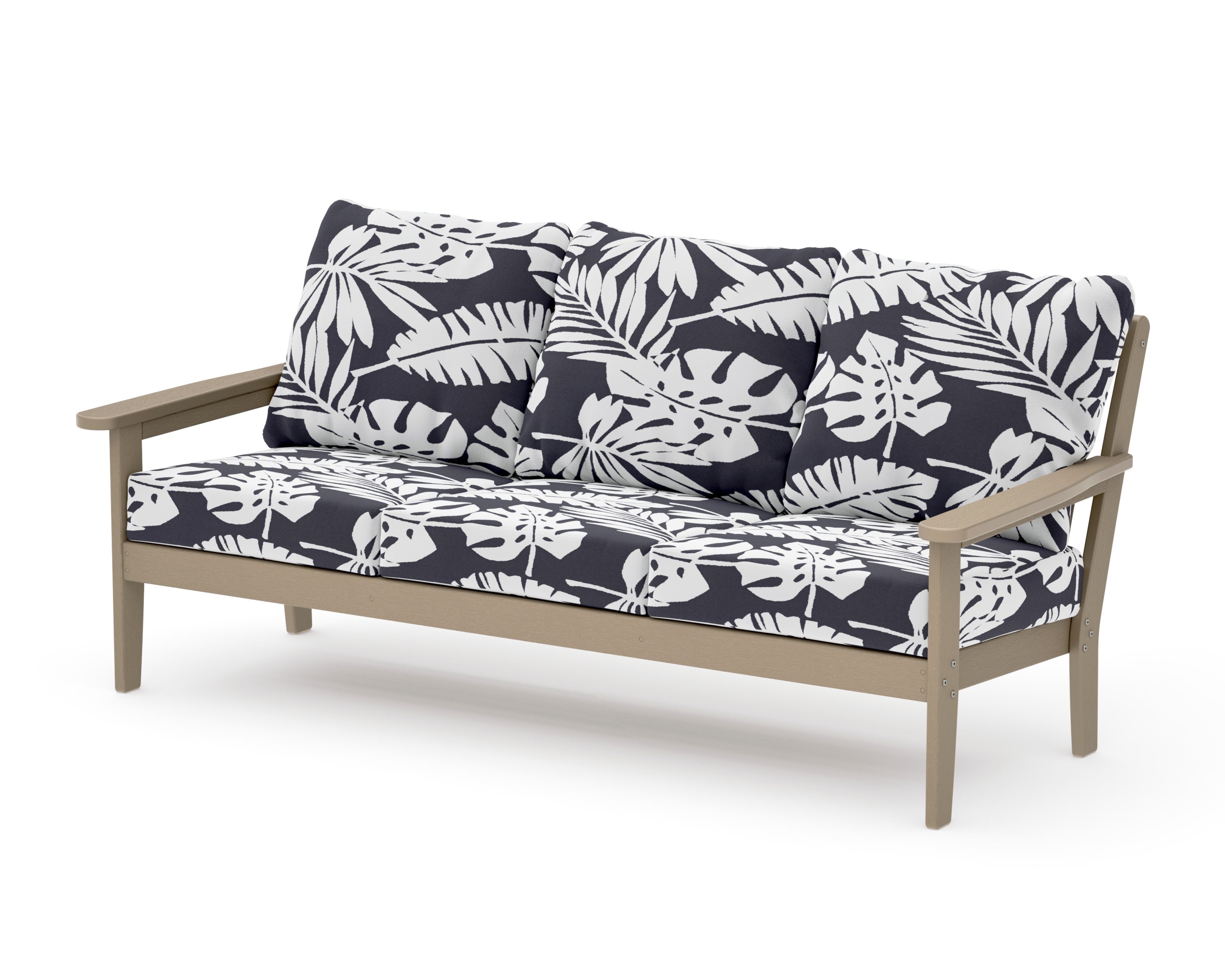 Cottage Deep Seating Sofa in Vintage Sahara / Leaf Navy