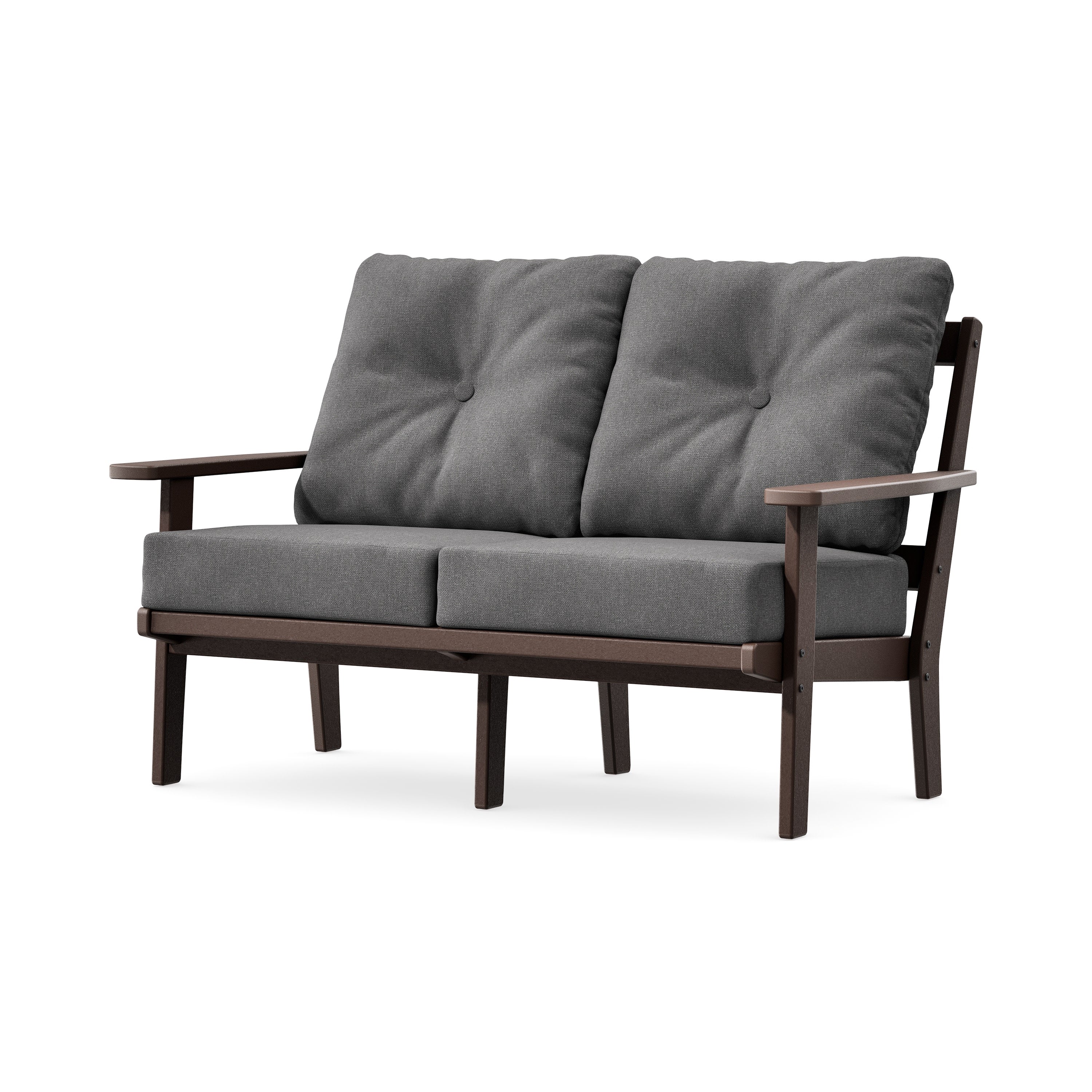 Prairie Deep SeatingLoveseat in Mahogany / Ash Charcoal