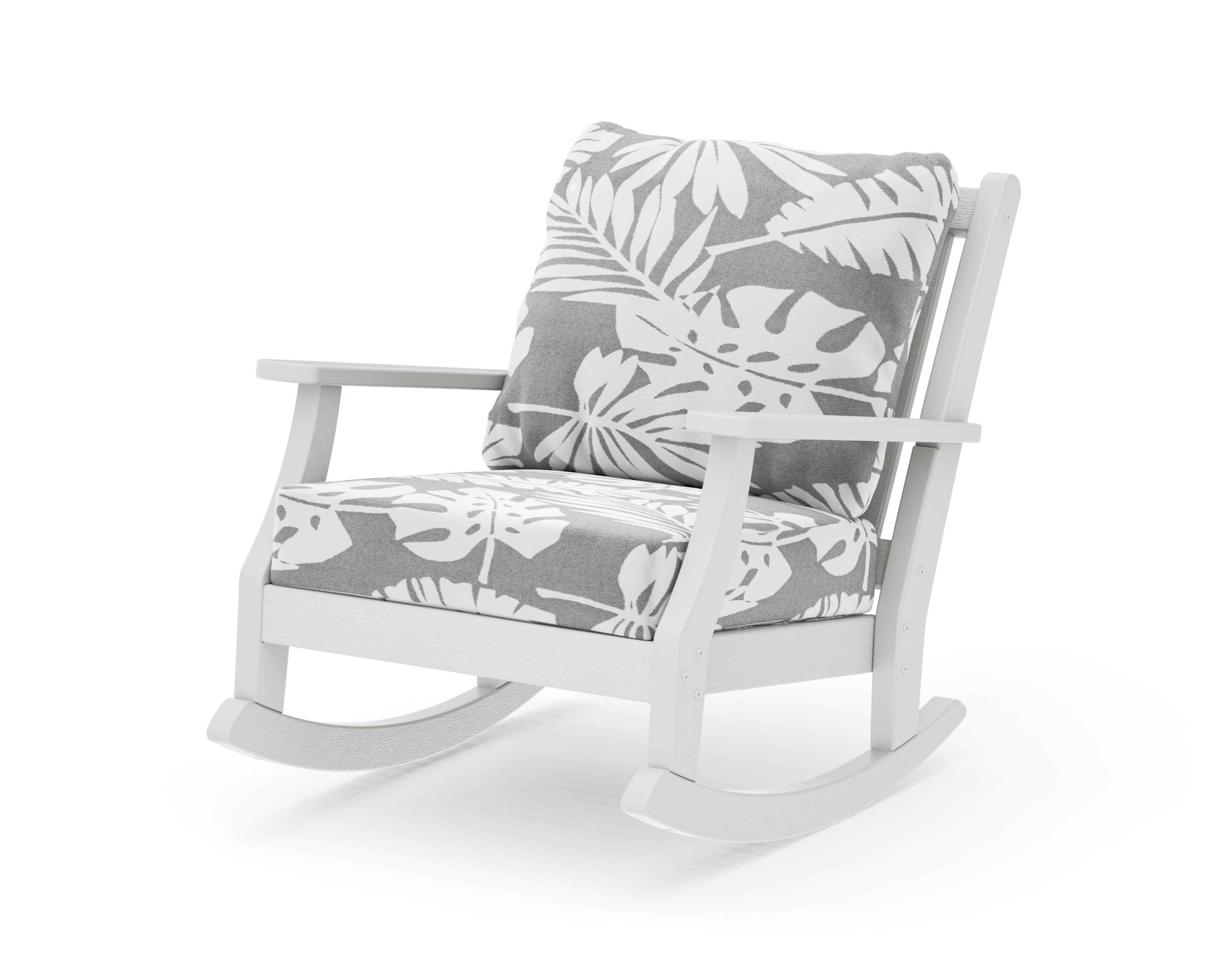 Wovendale Deep Seating Rocking Chair in Vintage White / Leaf Grey Mist