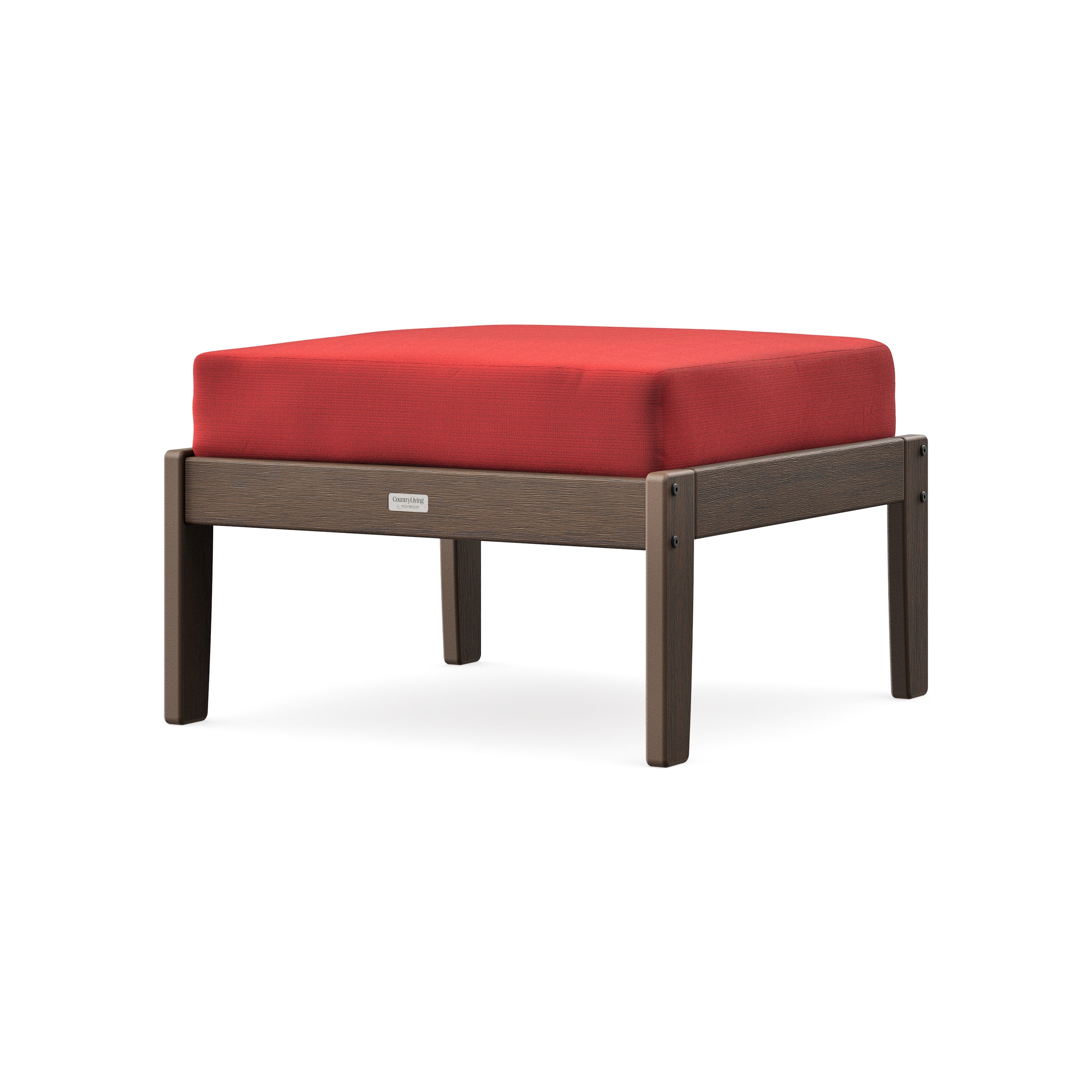 Cottage Deep Seating Ottoman in Kona / Crimson Linen
