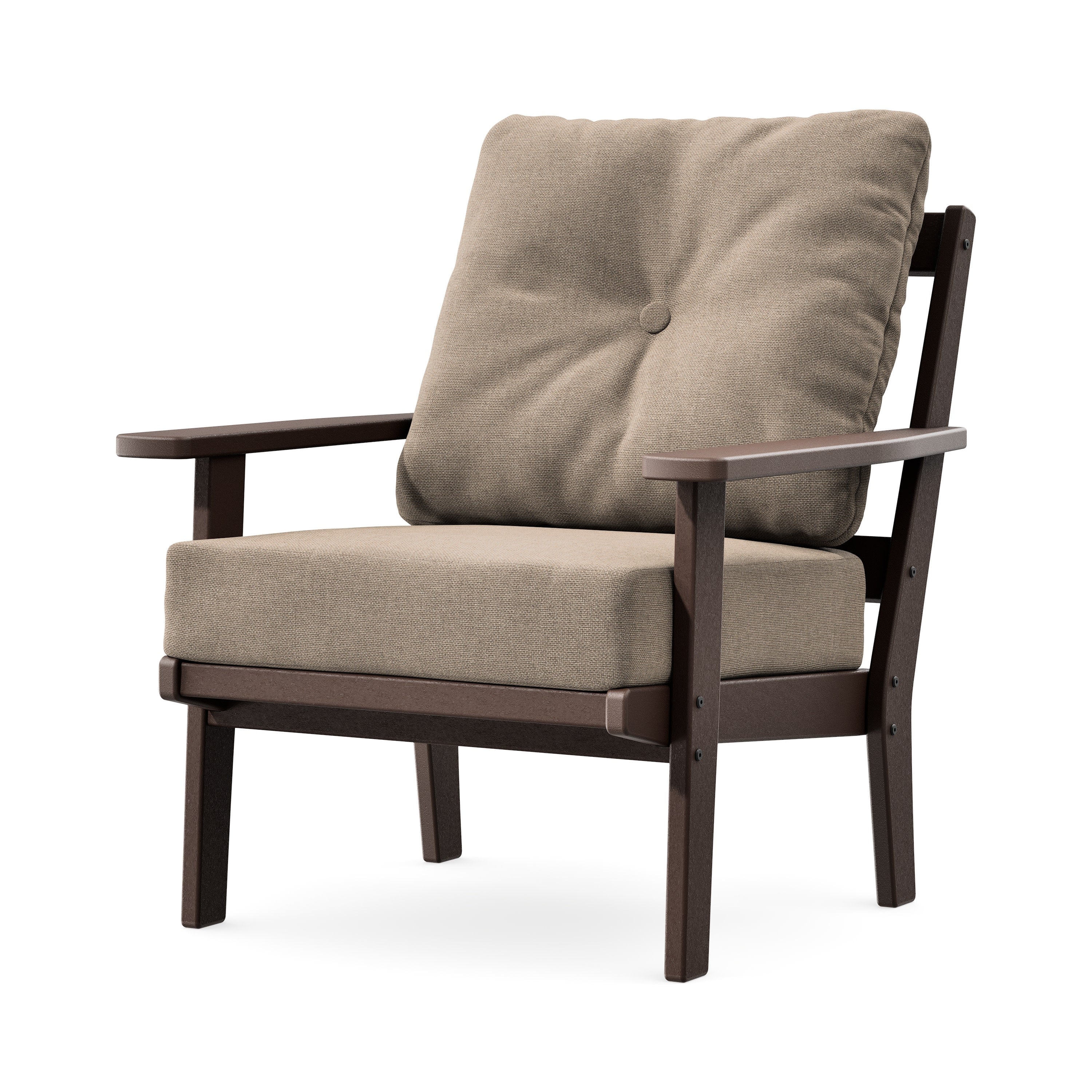 Prairie Deep Seating Chair in Mahogany / Spiced Burlap