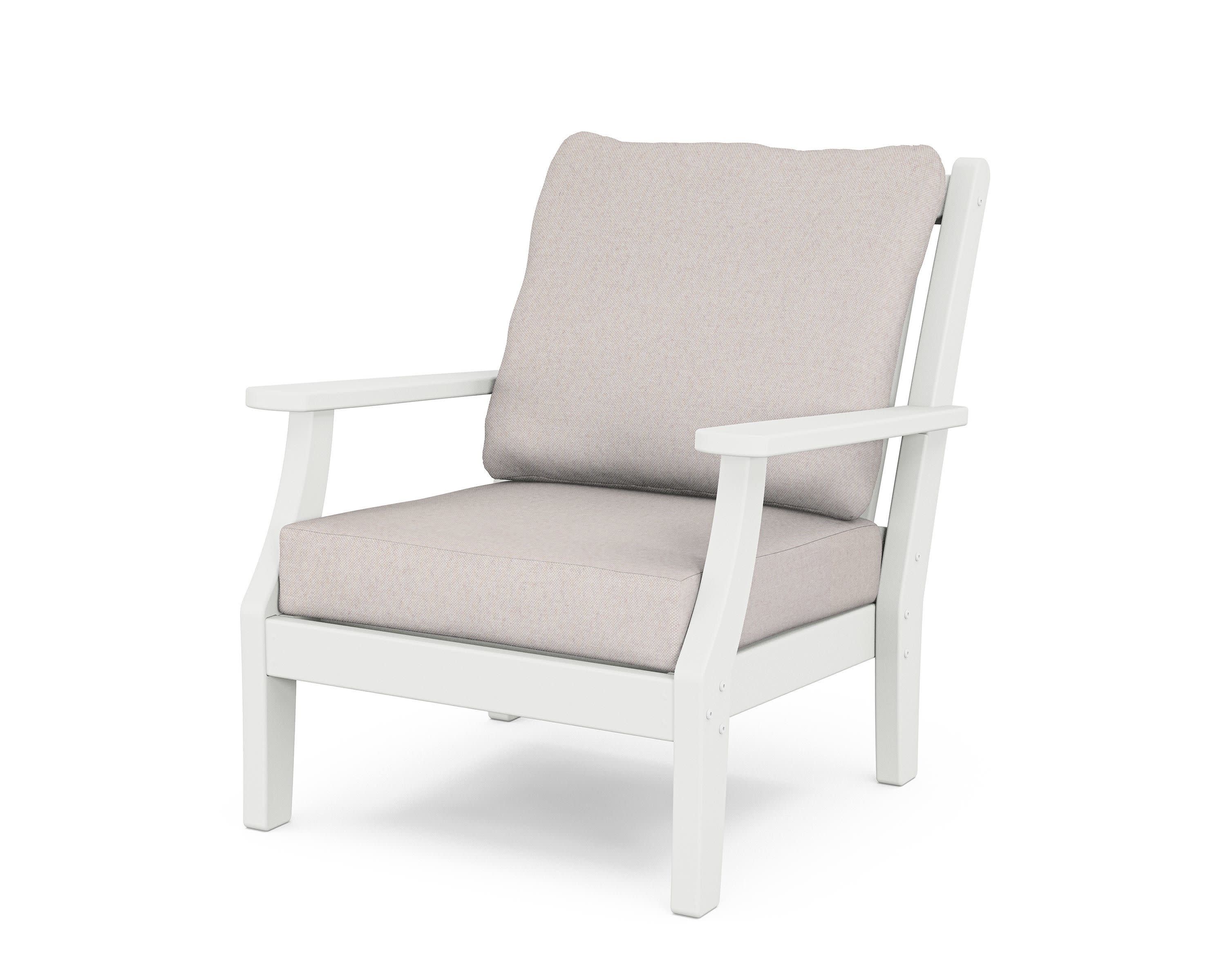 Wovendale Deep Seating Chair in White / Dune Burlap