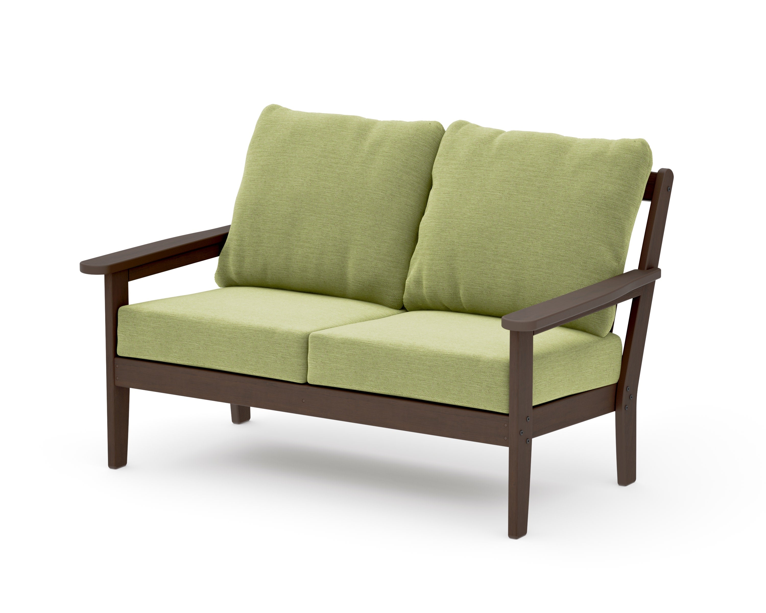 Cottage Deep Seating Loveseat in Kona / Chartreuse Boucle