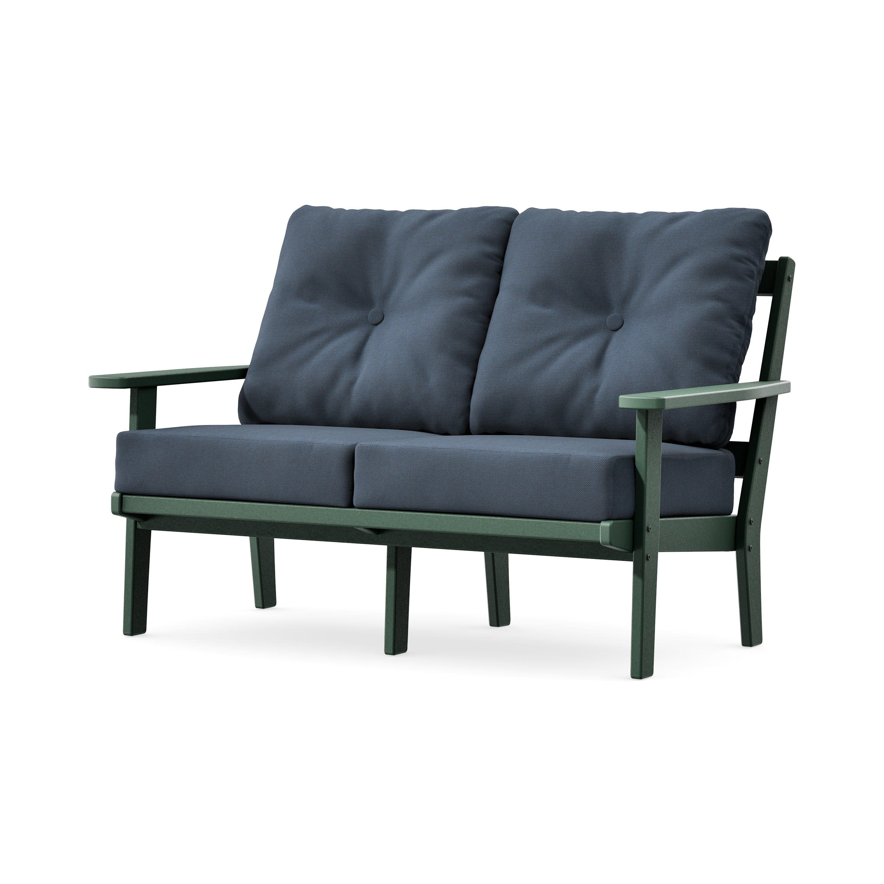Prairie Deep SeatingLoveseat in Green / Marine Indigo