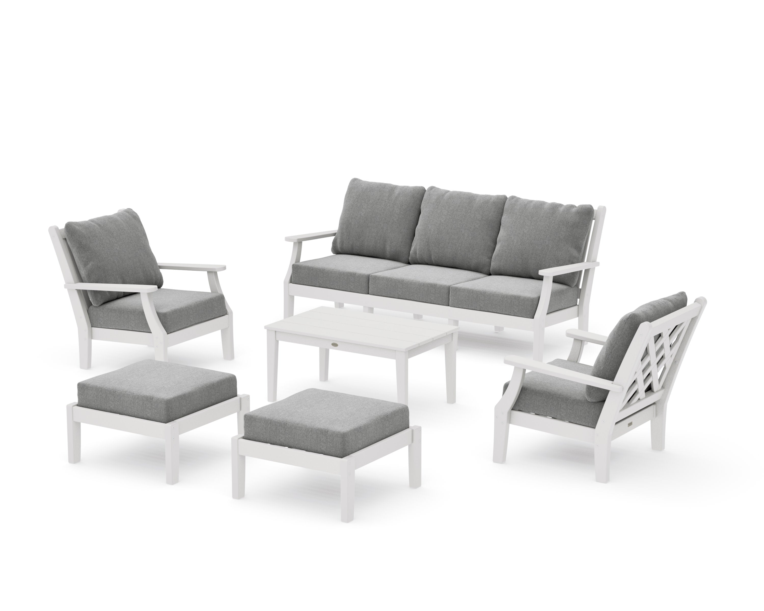 Wovendale 6-Piece Lounge Sofa Set in Vintage White / Grey Mist