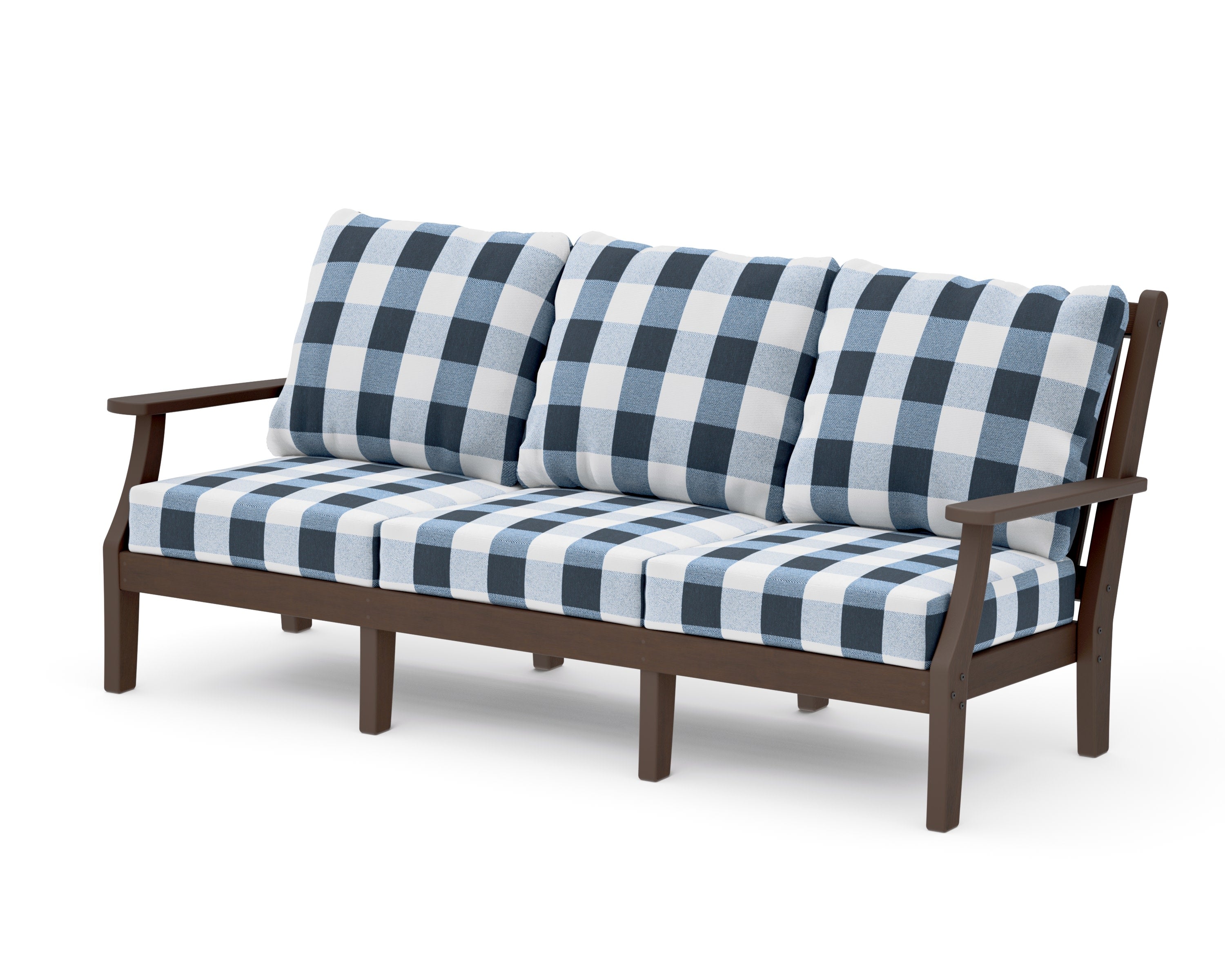 Wovendale Deep Seating Sofa in Kona / Buffalo Plaid Marine Indigo