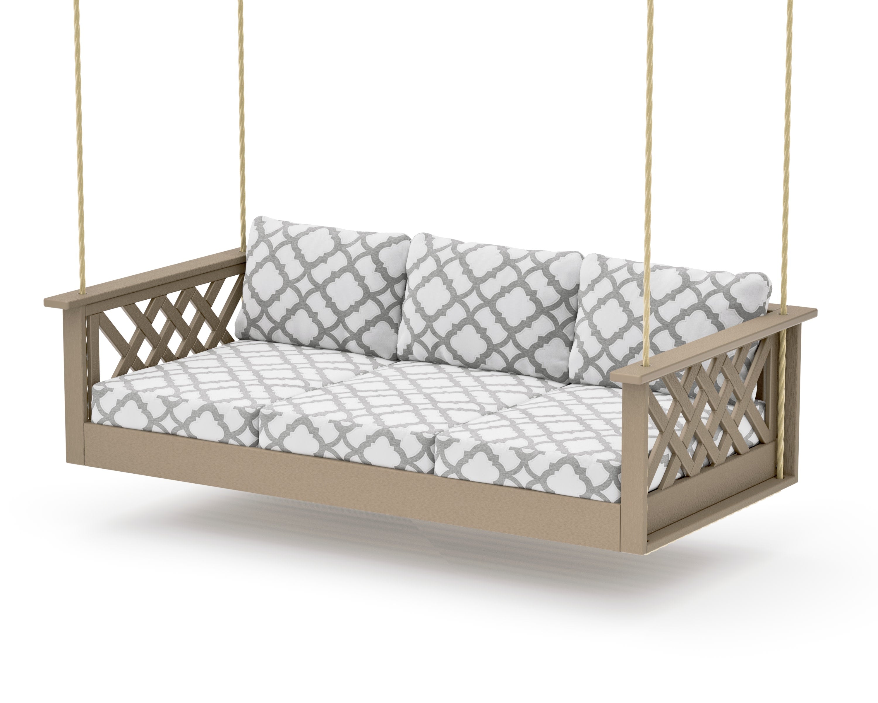 Wovendale Daybed Swing in Vintage Sahara / Trellis Grey Mist