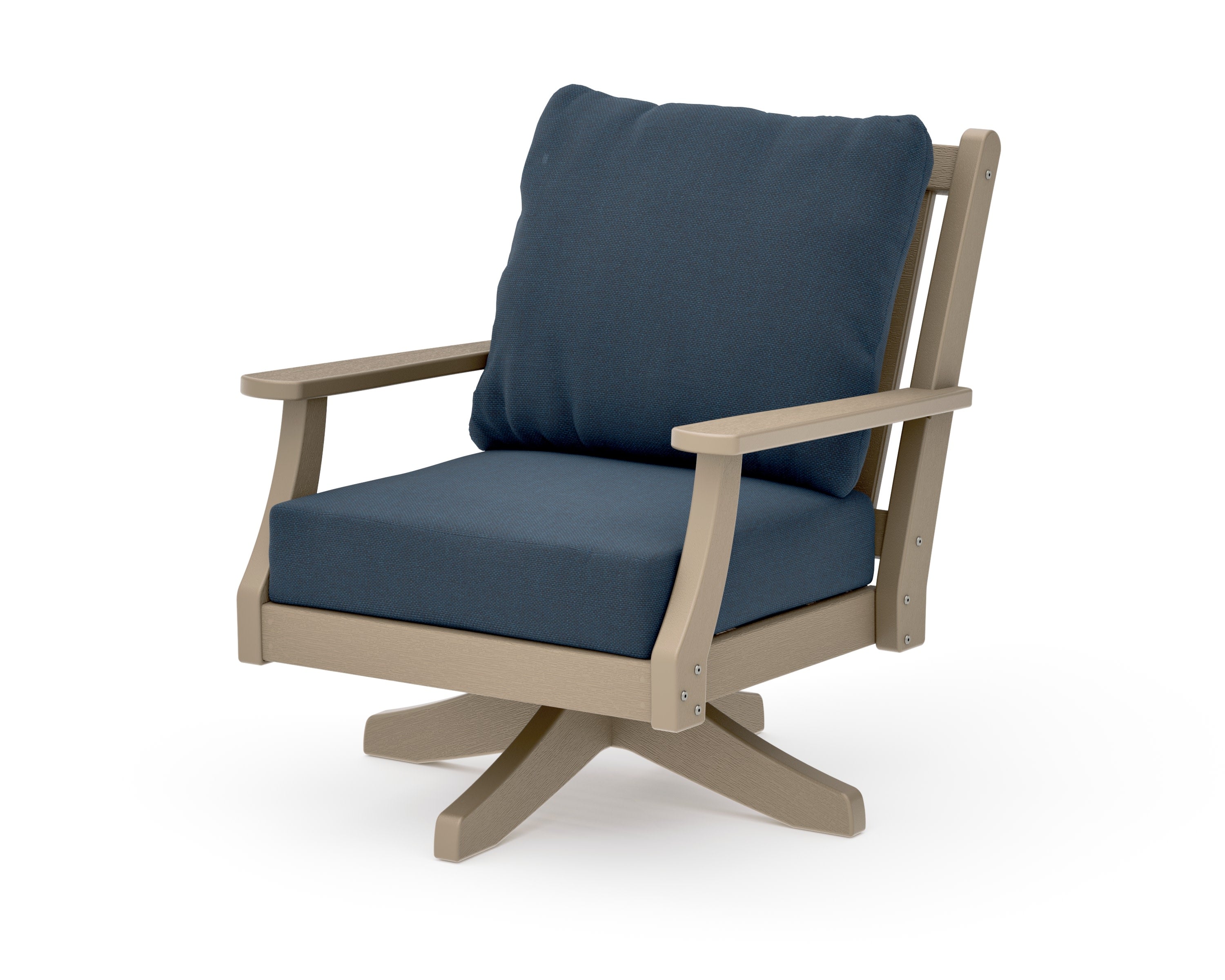 Wovendale Deep Seating Swivel Chair in Vintage Sahara / Marine Indigo