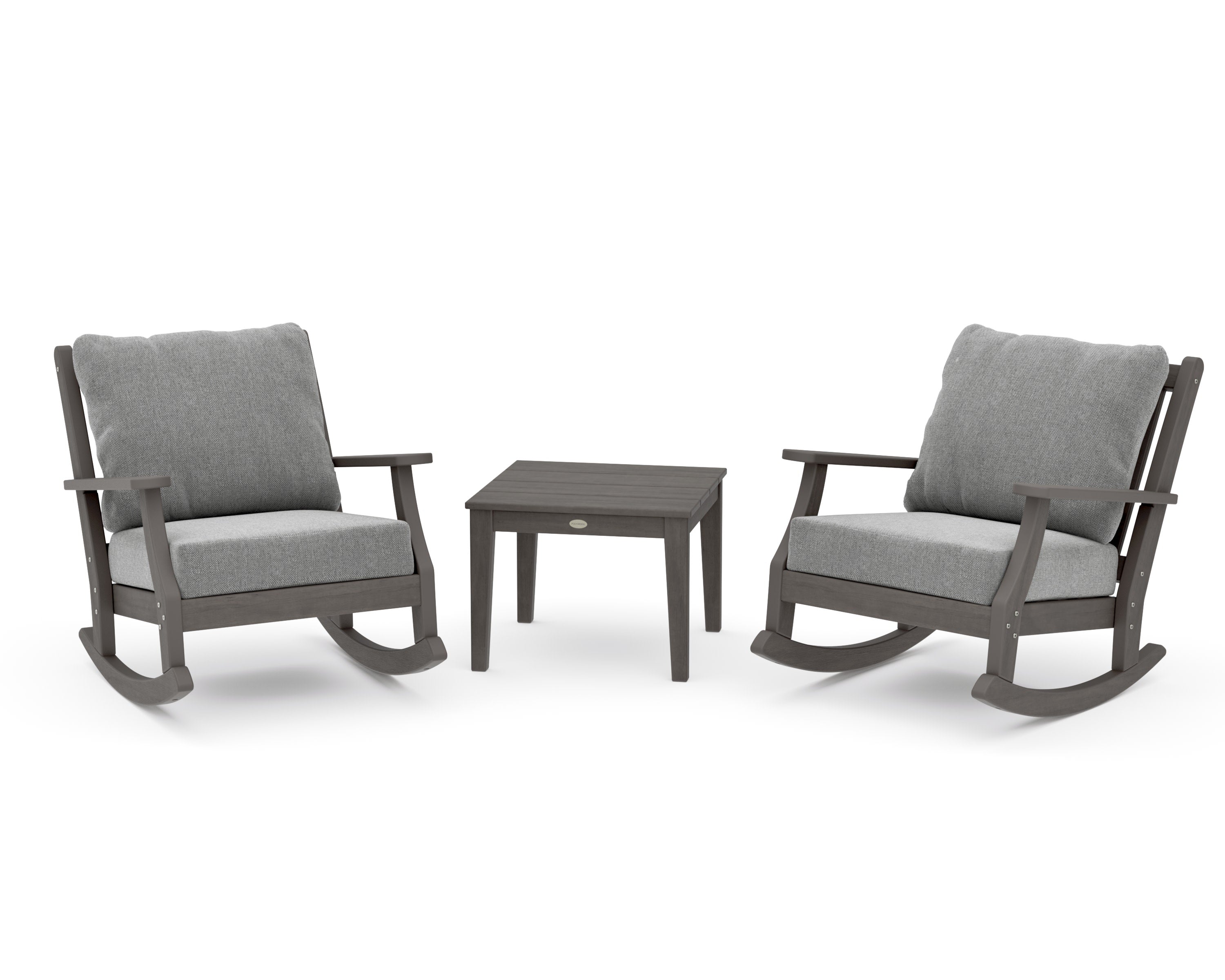 Wovendale 3-Piece Deep Seating Rocker Set in Driftwood / Grey Mist