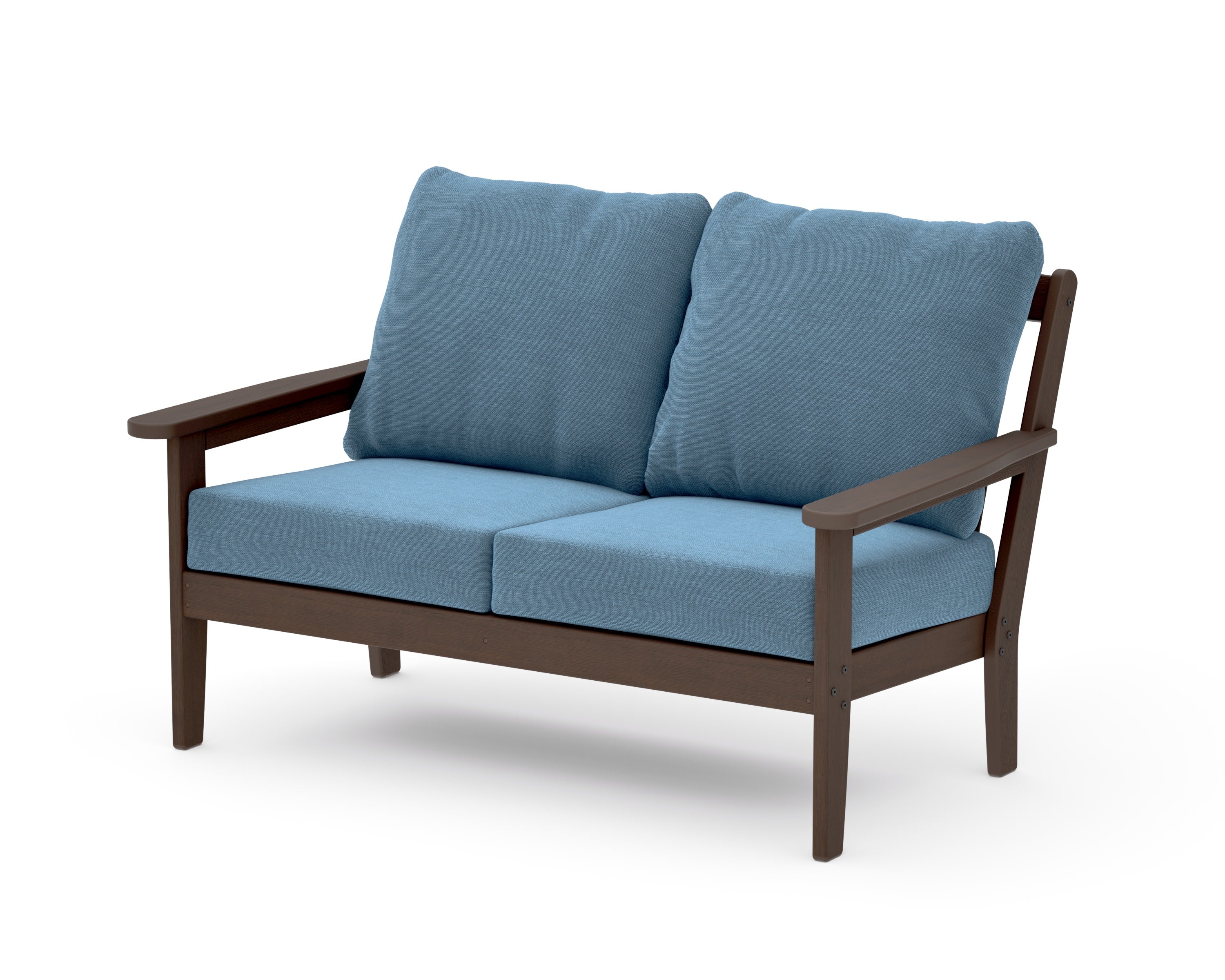 Cottage Deep Seating Loveseat in Kona / Sky Blue