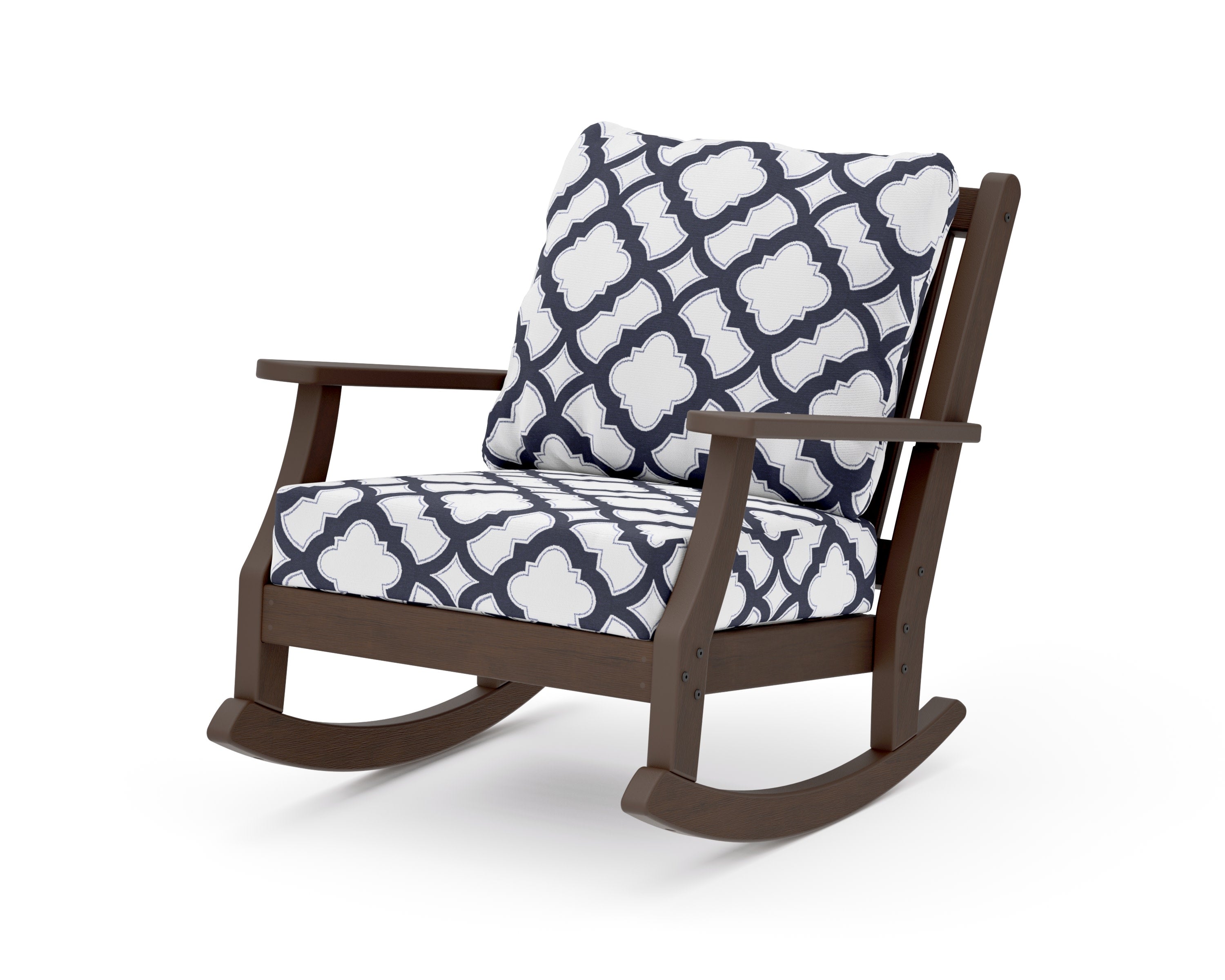 Wovendale Deep Seating Rocking Chair in Kona / Trellis Navy